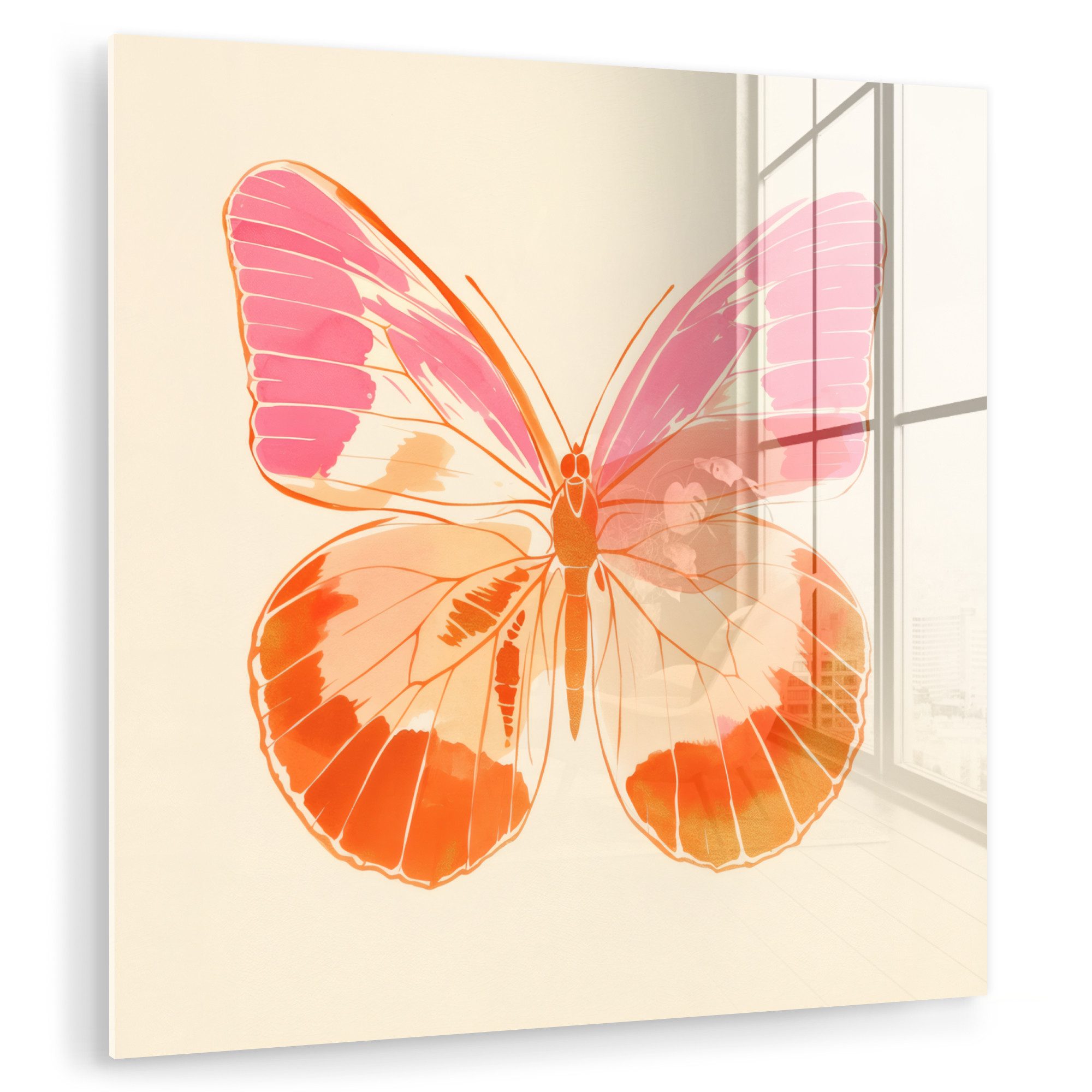 MuchoWow Acrylglasbild Orange - Schmetterling - günstig online kaufen