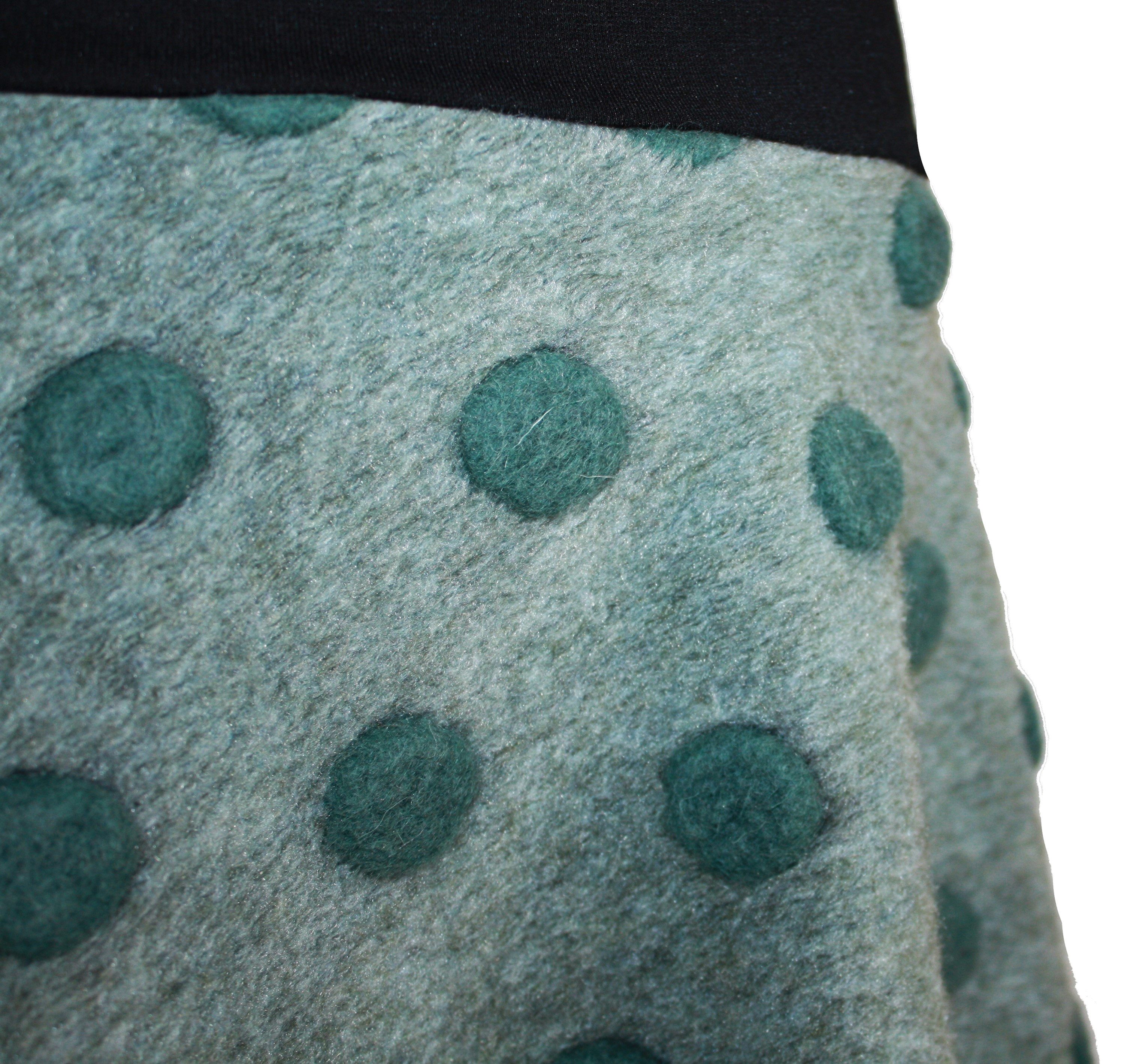 dunkle design Strickrock Wolle gewalkt Petrol Anthrazit Dots Elastischer Bund