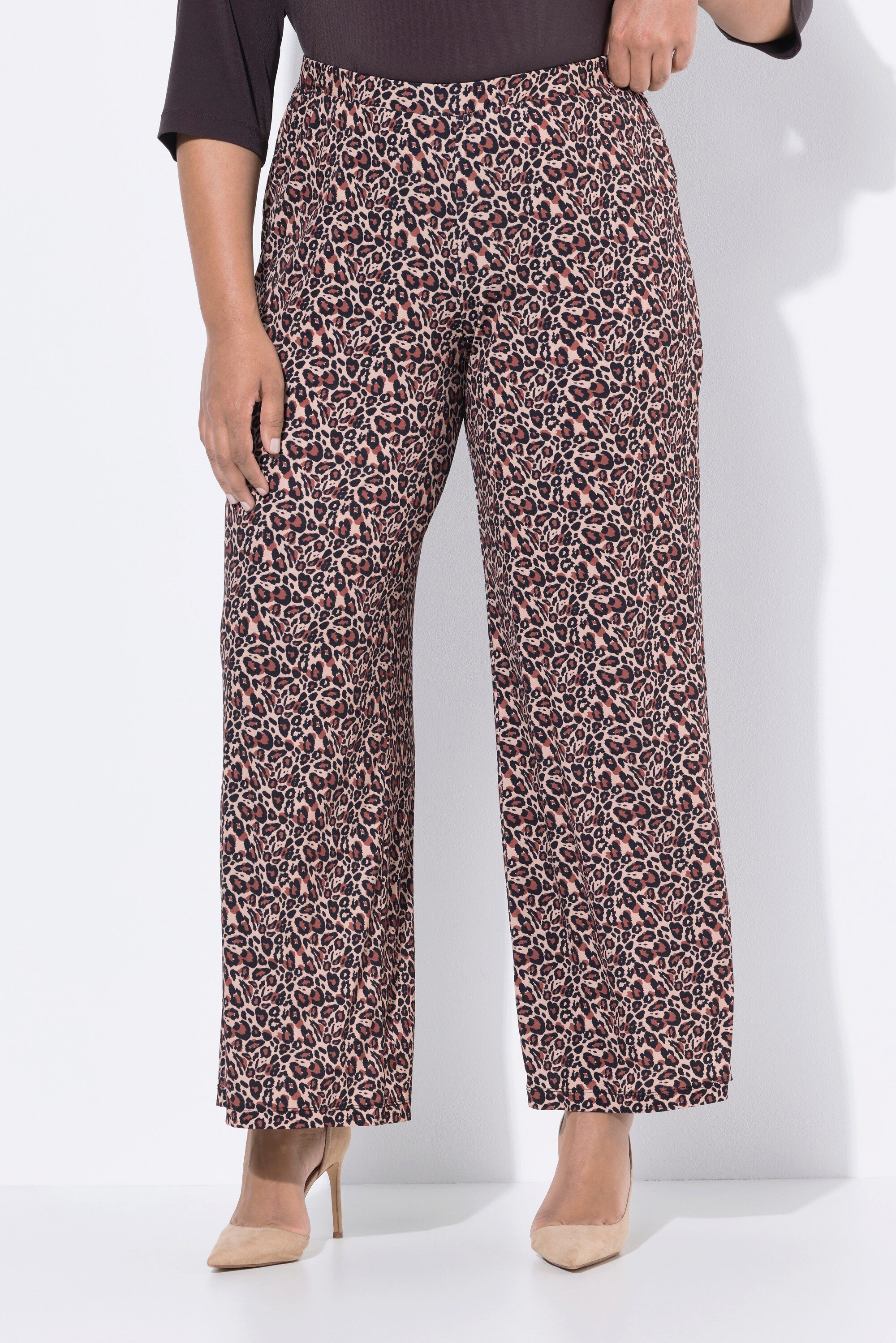 Ulla Popken Funktionshose Jerseyhose bedruckt weites Bein Elastikbund günstig online kaufen