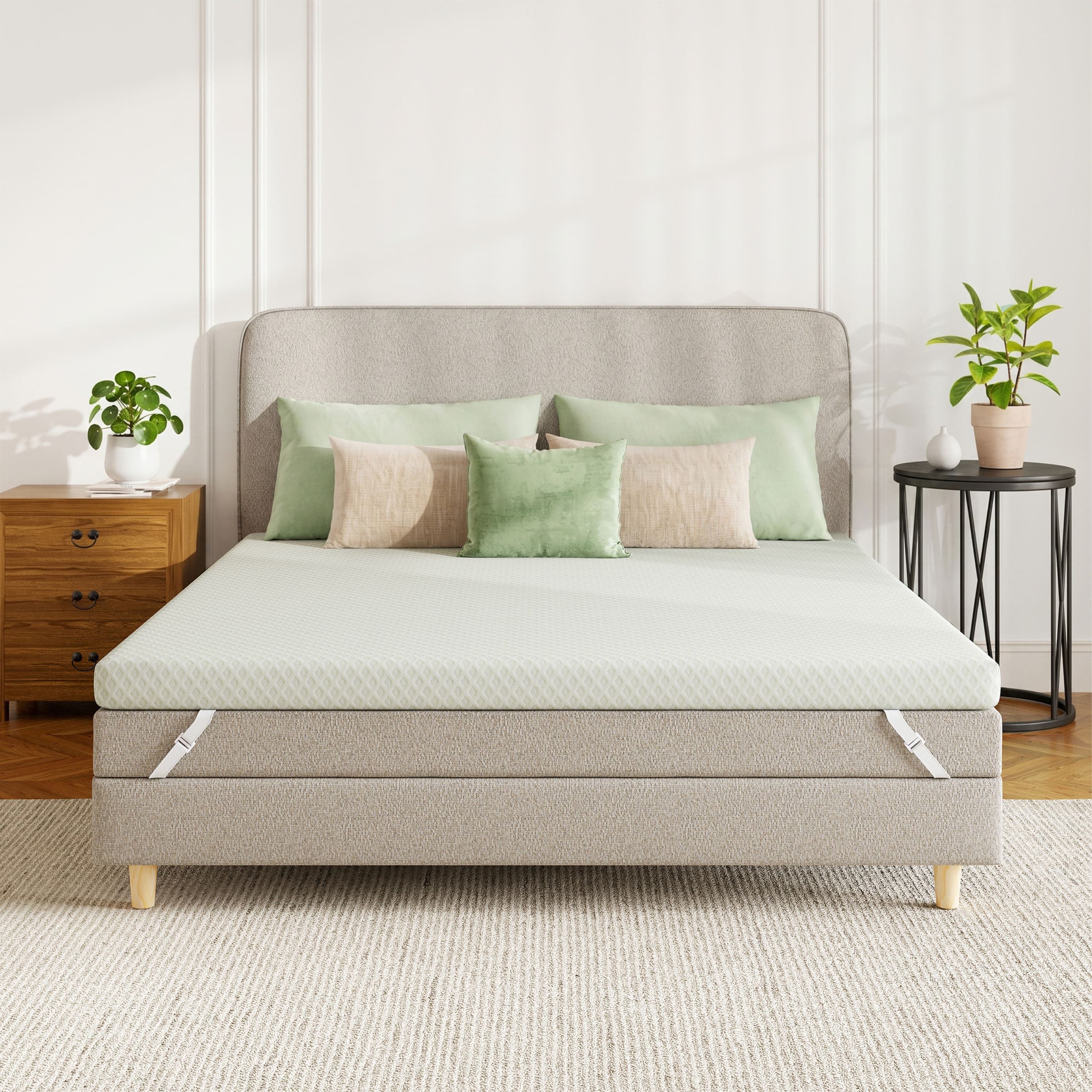 emerspring, Topper Gelschaum Matratzentopper H2, 5 cm & 9 cm, waschbarer Bezug, 5 cm hoch, Komfort-Upgrade für festere Matratzen ohne zusätzliche Höhe im Alltag