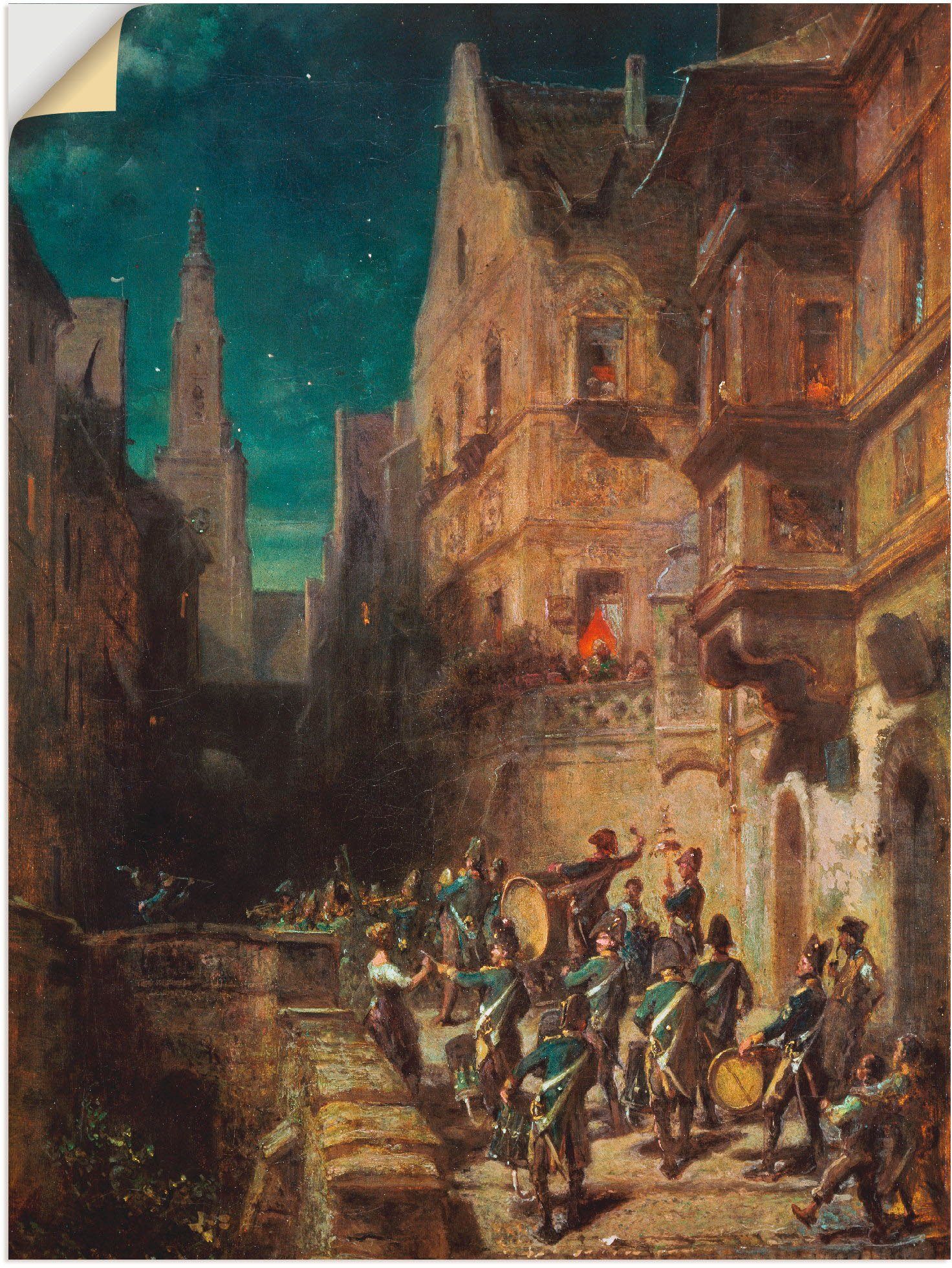 Artland Wandbild Zapfenstreich. Um 1880, Orchester & Bands (1 St), als Leinwandbild, Wandaufkleber oder Poster in versch. Größen