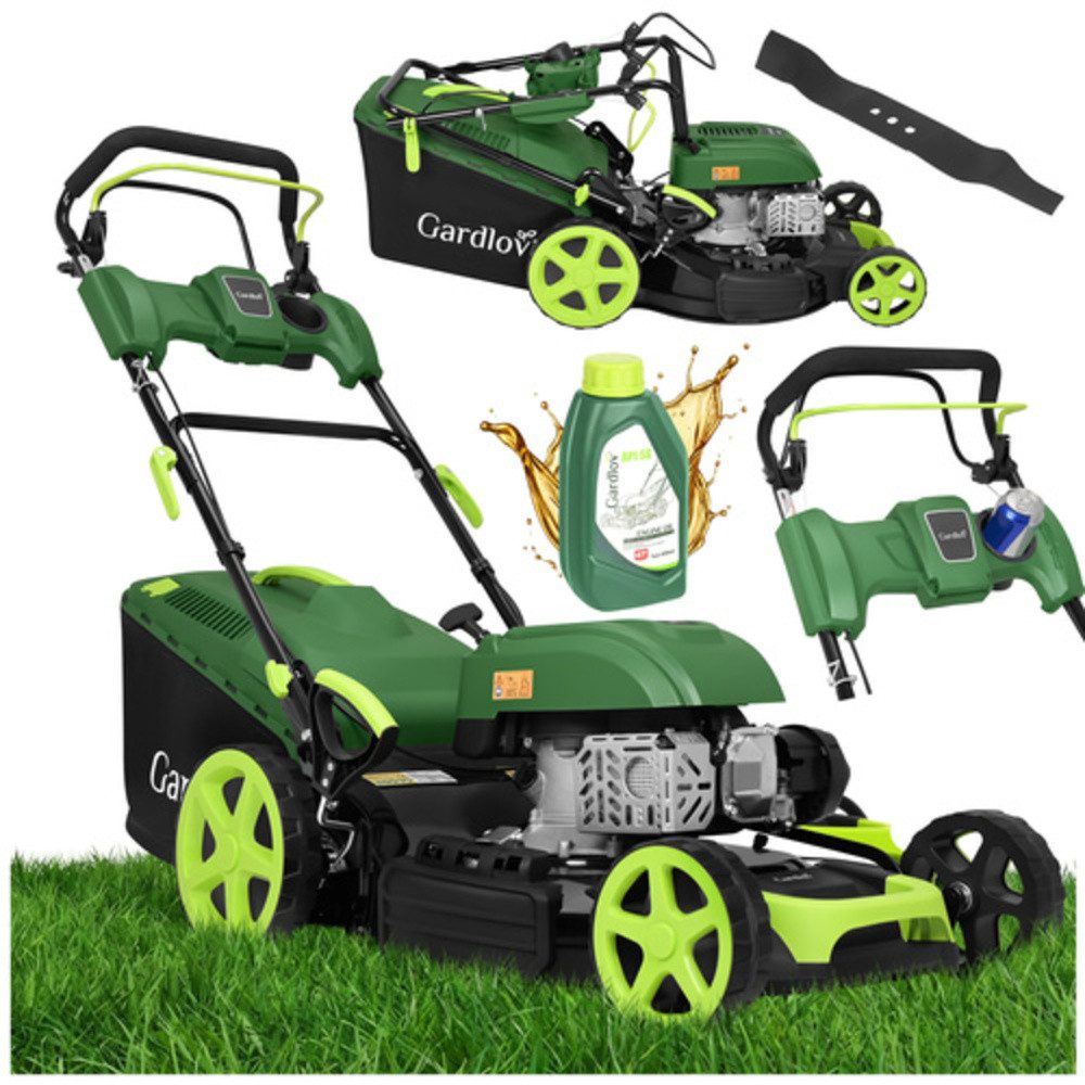 Gardlov Benzinrasenmäher DriveXPro 4-in-1 Rasenmäher Gartenmäher, 40 cm Schnittbreite, (Spar-Set, leistungsstarkem Motor), Wasseranschluss ermöglicht eine schnelle und hygienische Reinigung
