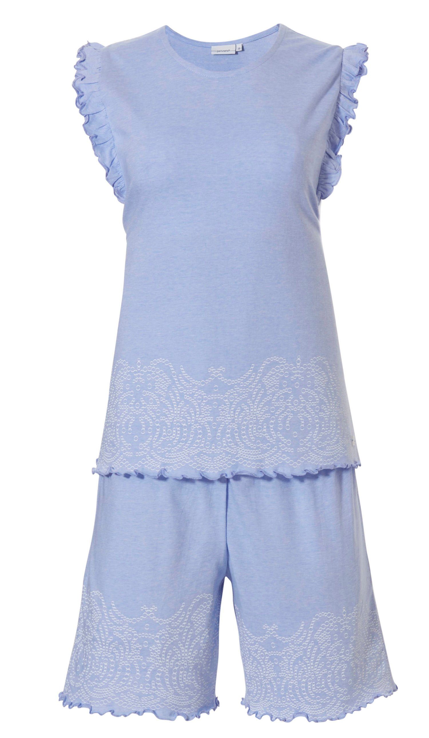 Pastunette Pyjama »Damen Shorty Schlafanzug« (2 tlg) mit Rüschen online  kaufen | OTTO