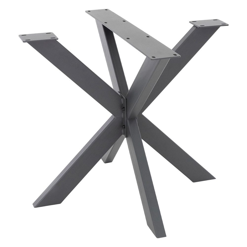 ML-DESIGN Tischbein Tischgestell Spider Kreuzgestell Schwerlast aus Stahl für DIY, Tischfüße X-Design 85x71x85 cm Anthrazit Industriedesign