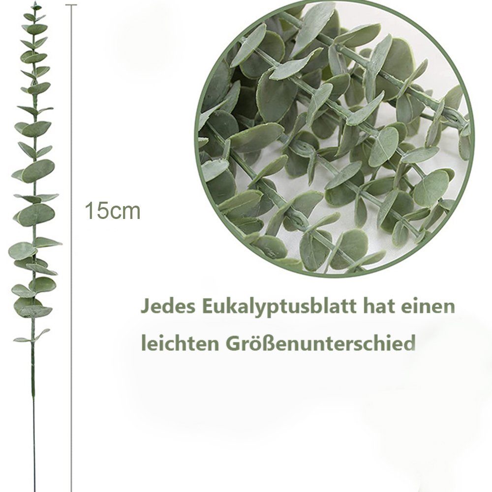 Eukalyptus Künstliche Stück, Pflanzenzweige 20 Blätter, künstliche Kunstpflanze Juoungle