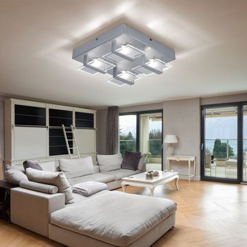 Globo LED Deckenleuchte, LED-Leuchtmittel fest verbaut, Warmweiß, Deckenleuchte Deckenlampe Wohnzimmerleuchte Schlafzimmerlampe, 4