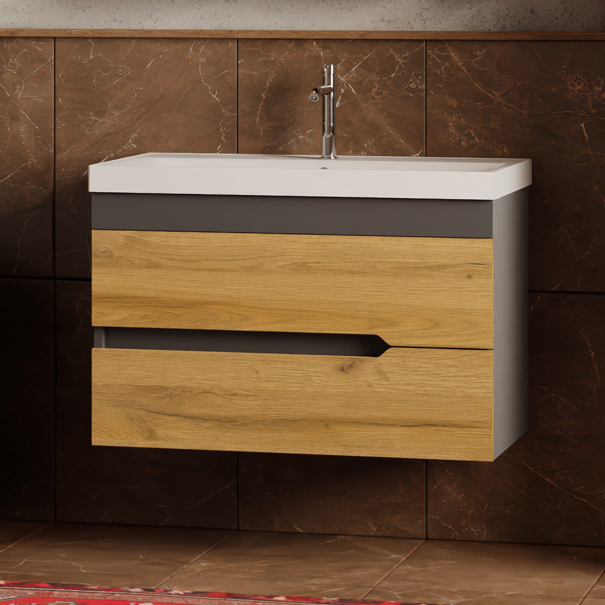 Karen Waschtisch-Set Waschtisch mit Unterschrank Marmara, (3-St., Unterschr günstig online kaufen