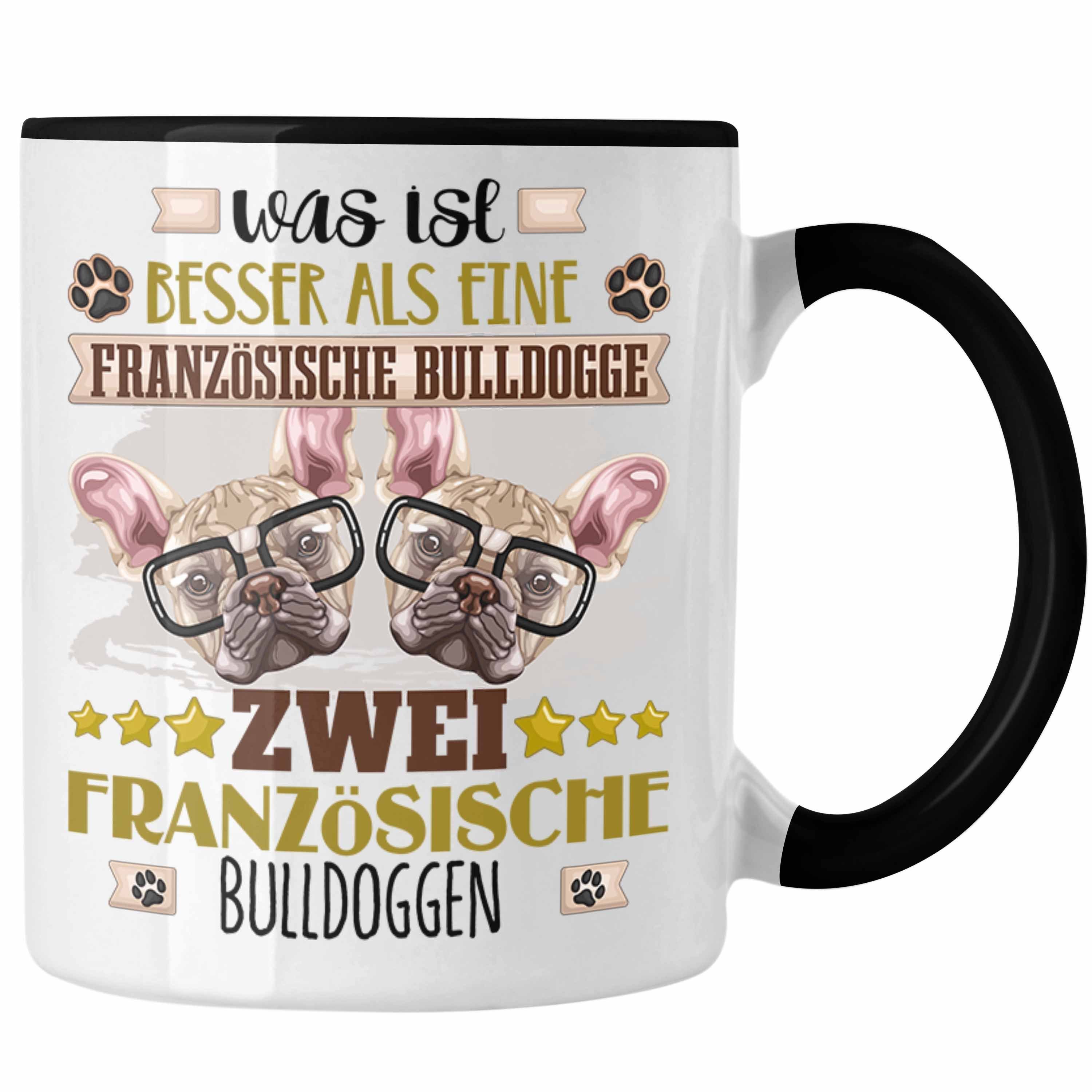 Trendation Tasse Französische Bulldogge Besitzer Tasse Geschenk Schwarz Spruch Geschen Lustiger