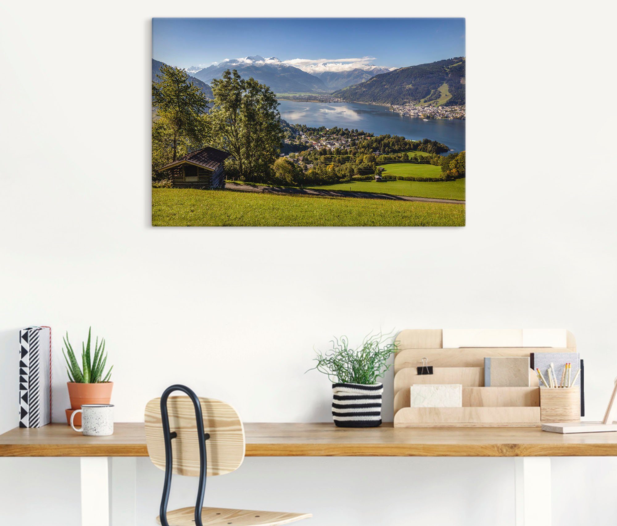 Artland Wandbild »Blick auf den Zeller See«, Berge & Alpenbilder (1 Stück), in vielen Größen & Produktarten - Alubild / Outdoorbild für den Außenbereich, Leinwandbild, Poster, Wandaufkleber / Wandtattoo auch für Badezimmer geeignet-HomeTrends