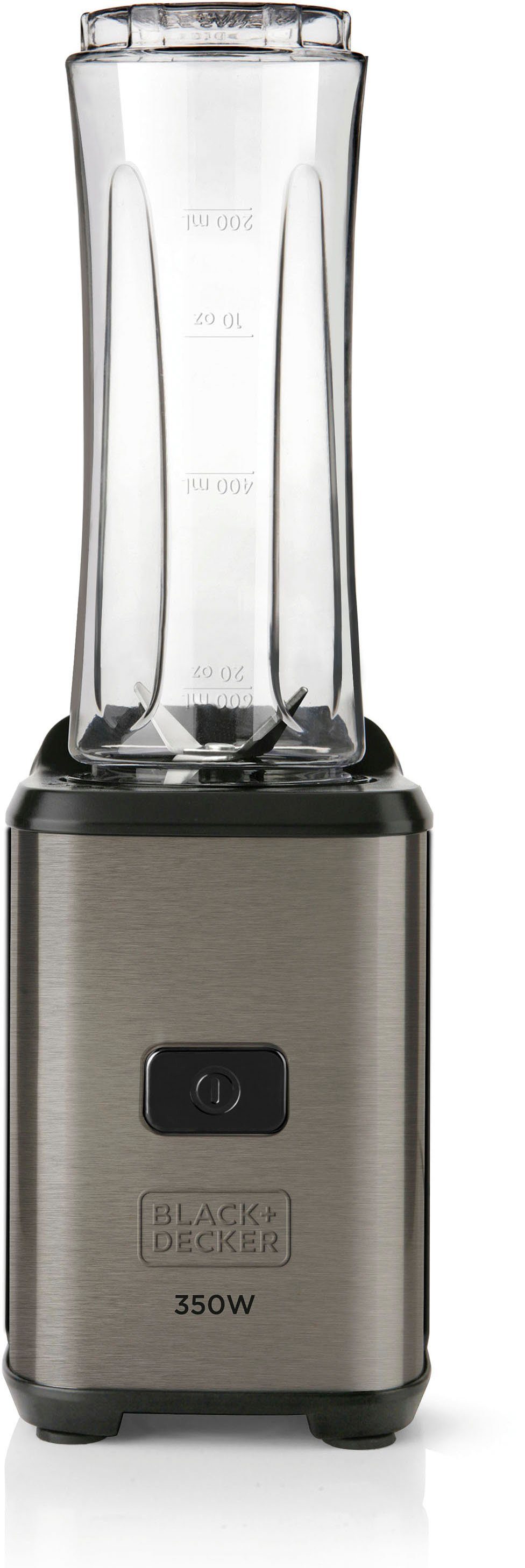 Black + Decker Standmixer BXJBA350E, 350 W, Smoothiemaker Edelstahl