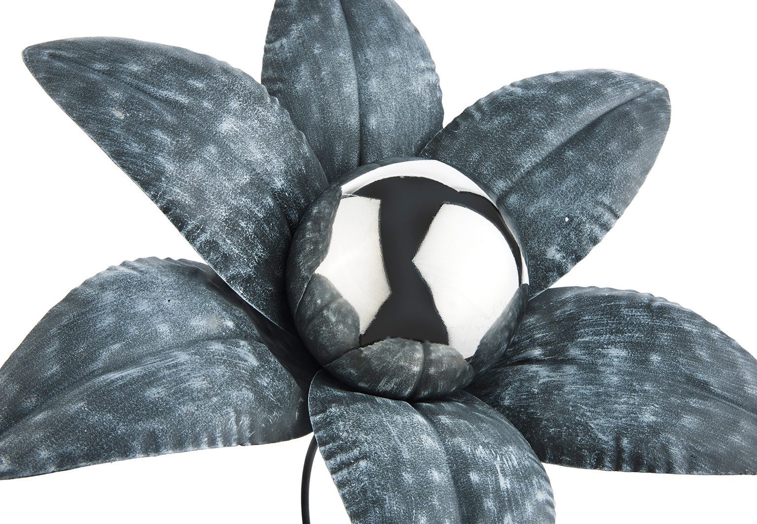 Kobolo Gartenstecker Dekostecker Blume Gray Flower S/2 aus Metall (2 Stück)
