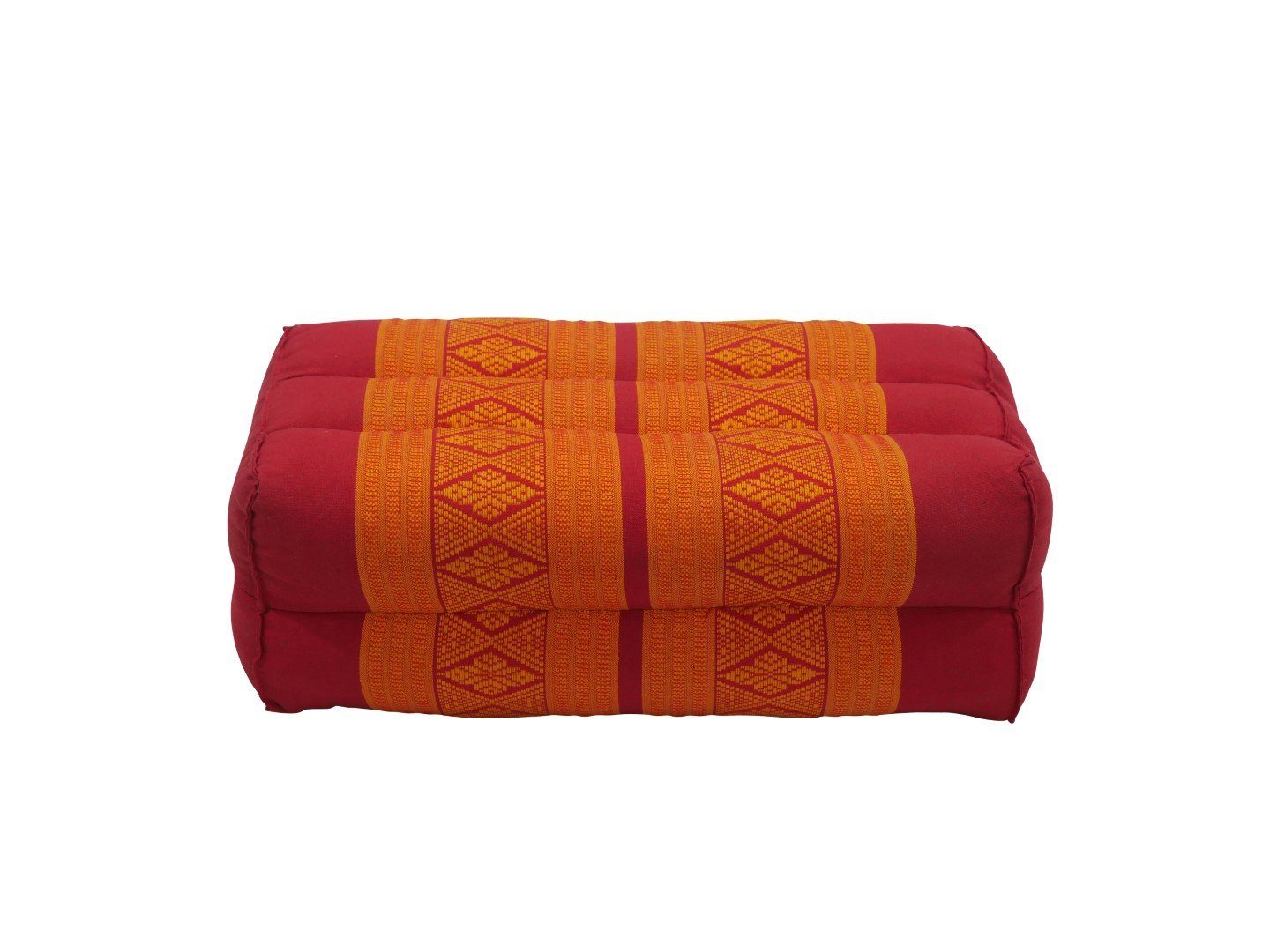 my Hamam Yogakissen Yoga-Meditationskissen, Thaimassage Kissen, unterstützend, rot-orange mit orientalischem Muster
