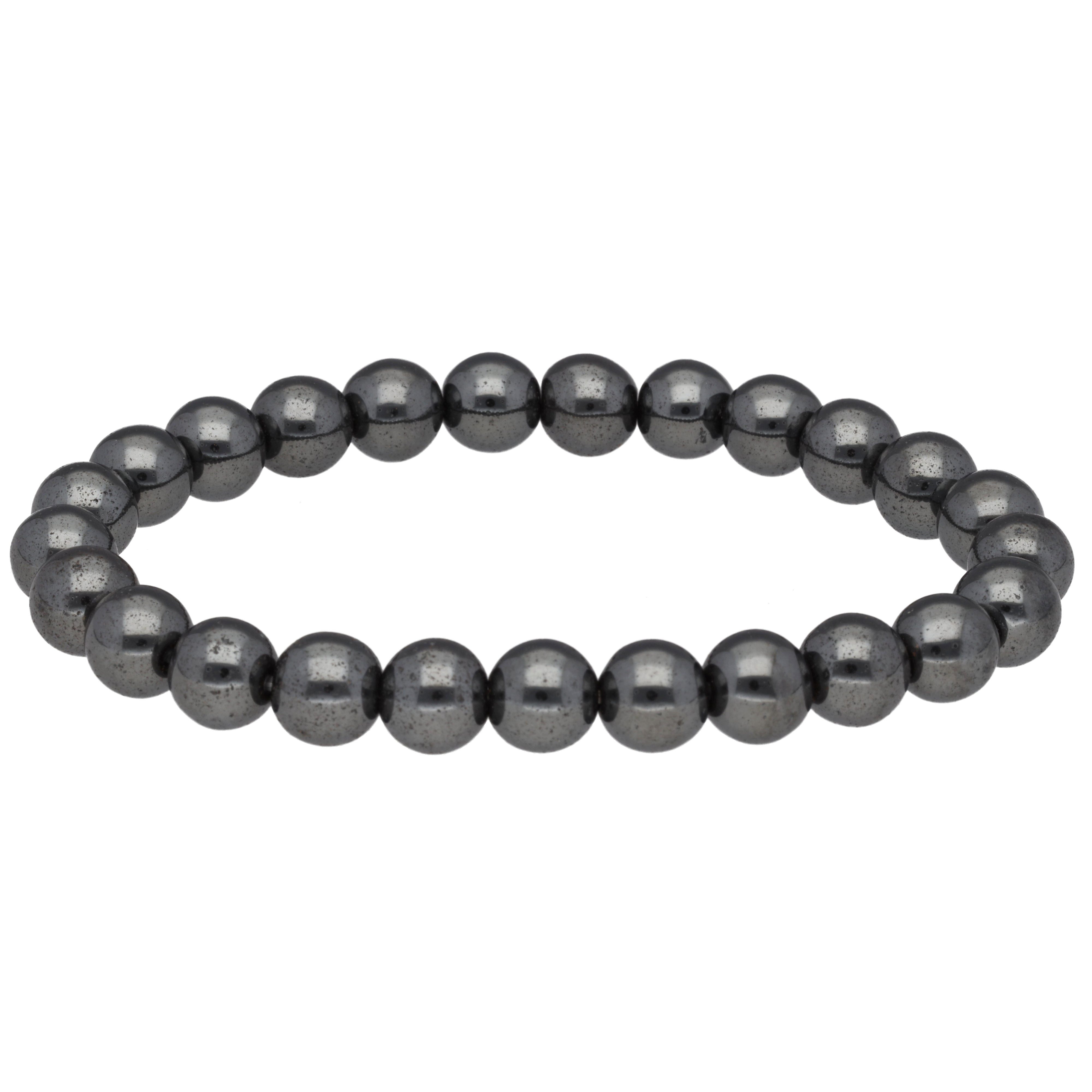 Lebensquelle Plus Perlenarmband Set Hämatit Kugelarmband, 8 mm
