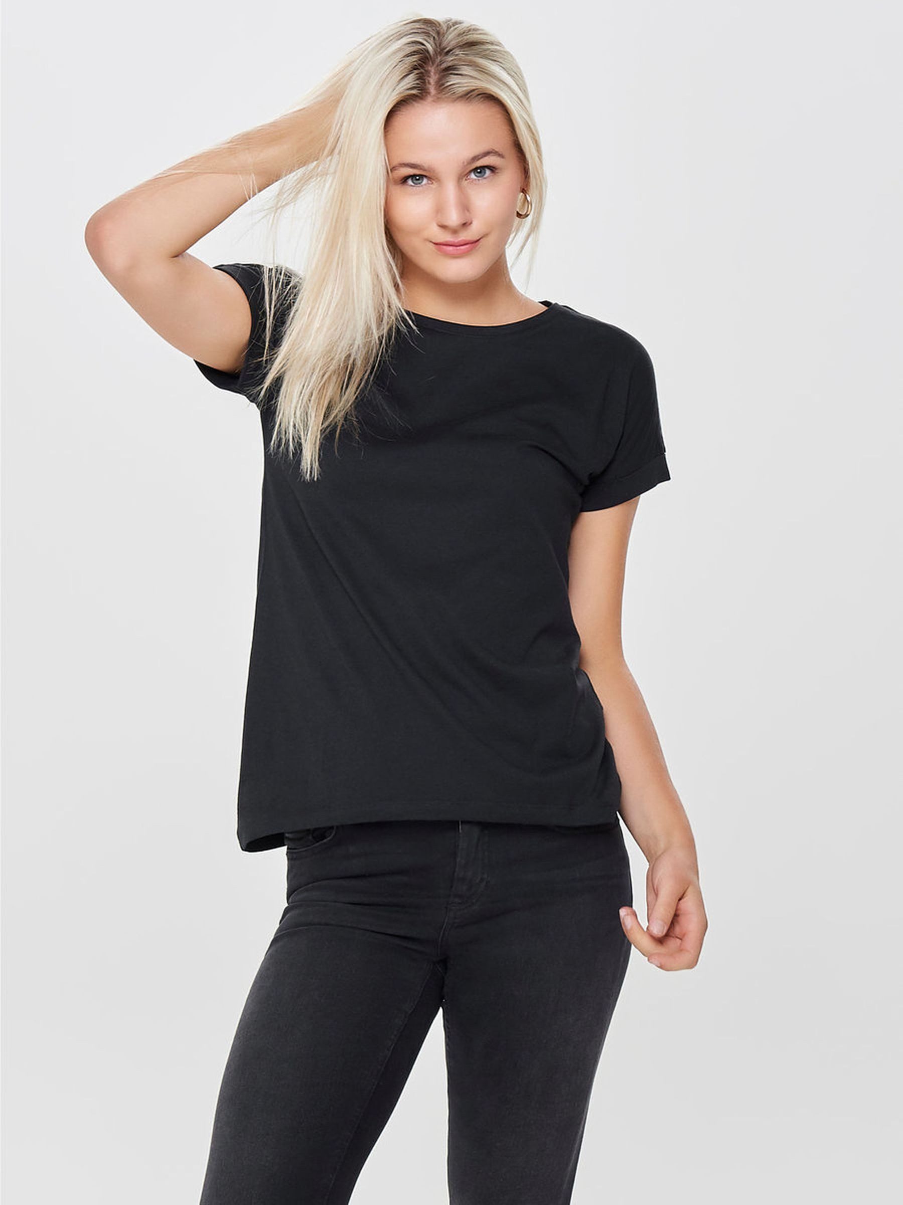 JACQUELINE de YONG T-Shirt 2-er Stück Pack Kurzarm Basic Blusen Set für (2-tlg) JDYLOUISA
