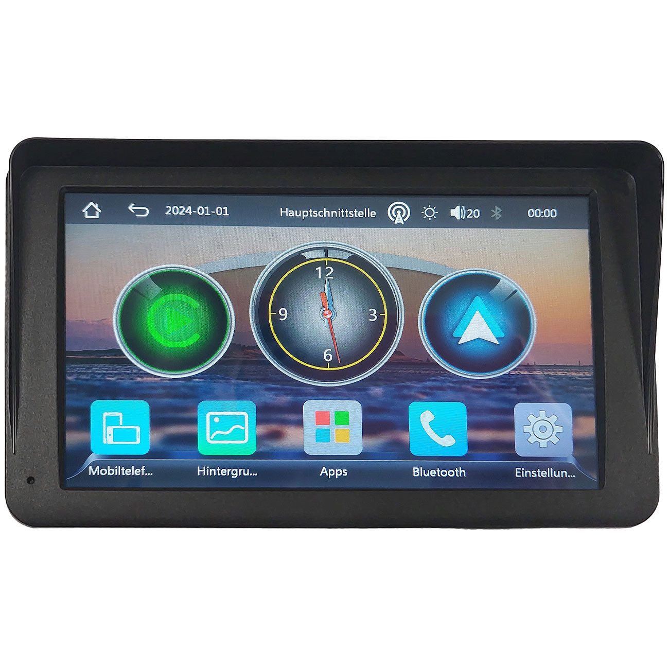 Technaxx 7" Wireless CarPlay & Android Auto Touchscreen: Bluetooth-Fahrzeugset Navigationsgerät (Stromversorgung via Zigarettenanzünder)