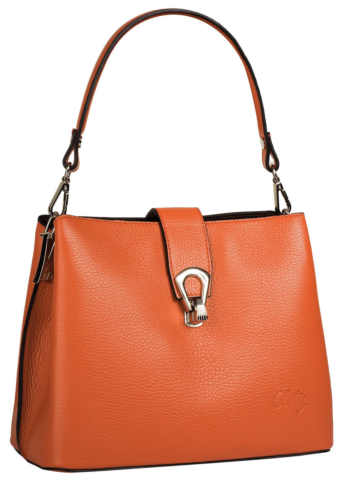 Cluty Umhängetasche, echt Leder, Made in Italy