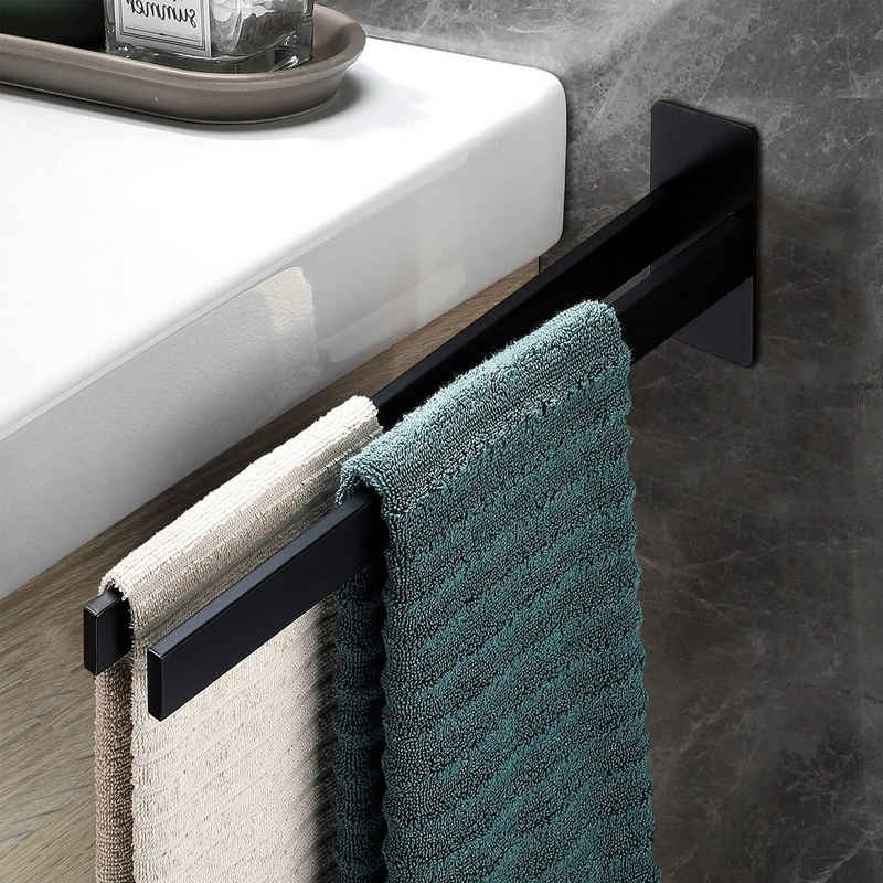 CALIYO Doppelhandtuchhalter Handtuchhalter Doppelt Ohne Bohren Handtuchstange Edelstahl, Handtuchhalter 39CM Handtuchstangen Wand für Bad Küche