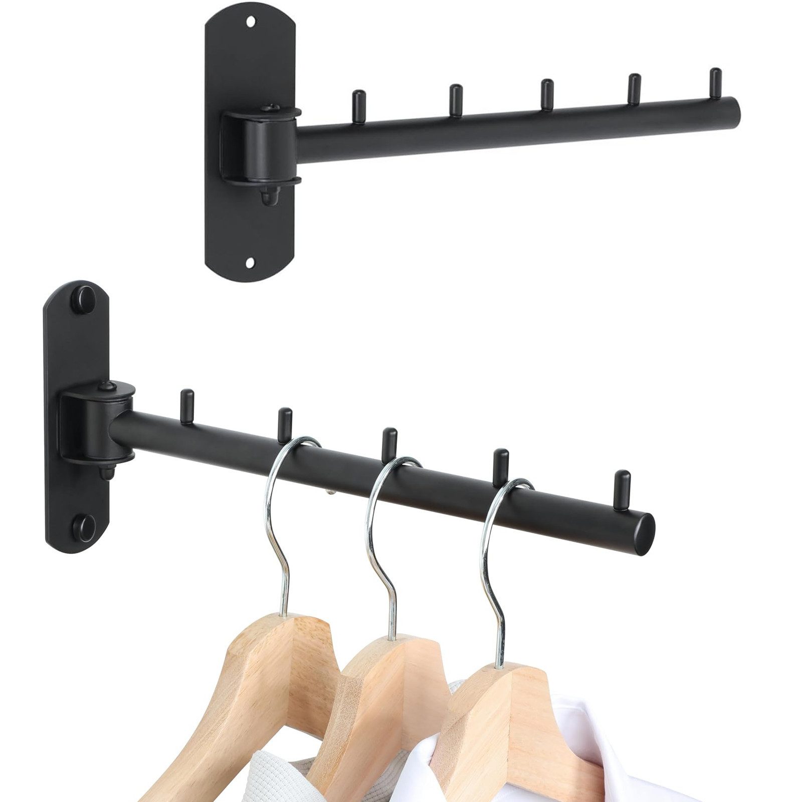 BlingBin Kleiderstange Kleiderhaken, Garderobenhaken Klappbar, Klapphaken Hakenleiste Bad (2 Stück, 2 St., 28*12*4,2cm), 2 Stück Wand-Kleiderständer Kleiderhaken für die Badezimmer