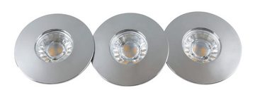 Rabalux LED Deckenspots "Randy" Kunststoff, silber, rund, 4W, warmweiß, 350lm, ø80mm, mit Leuchtmittel wassergeschützt, warmweiß