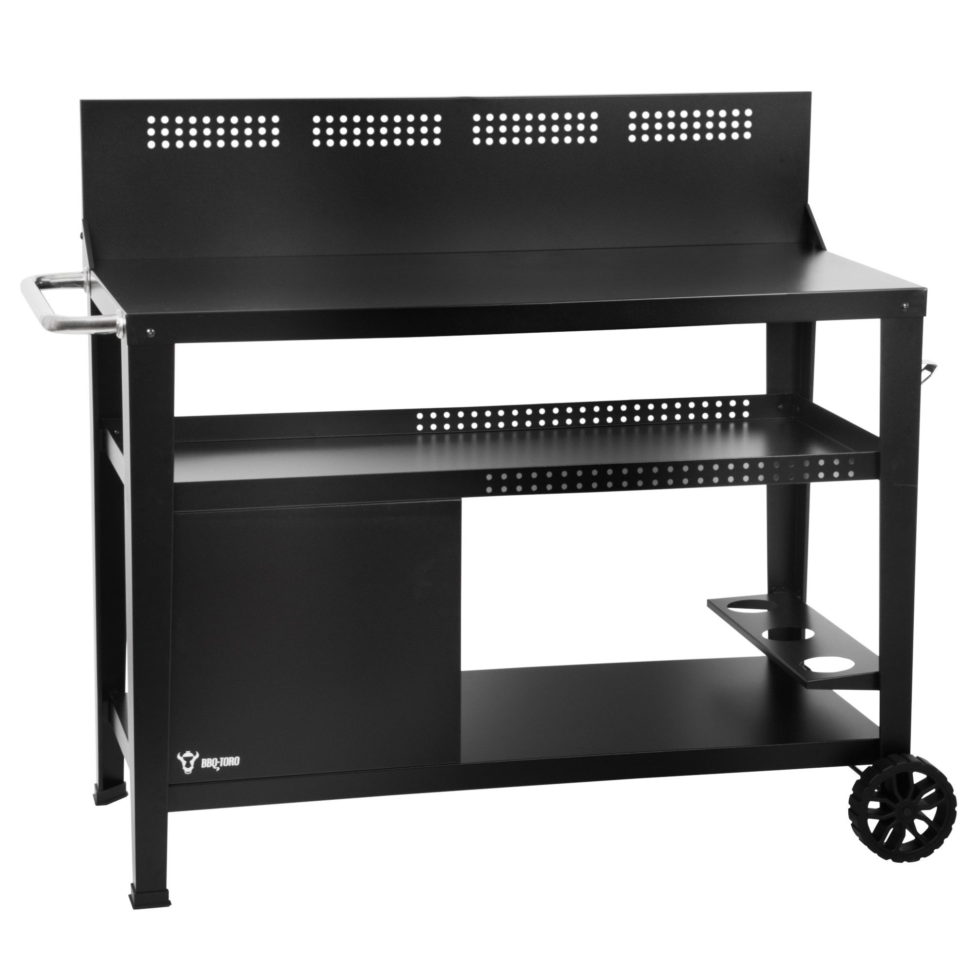 BBQ-Toro Servierwagen Grillwagen 125 x 57 x 104 cm, Schwarz, Grilltisch mit günstig online kaufen