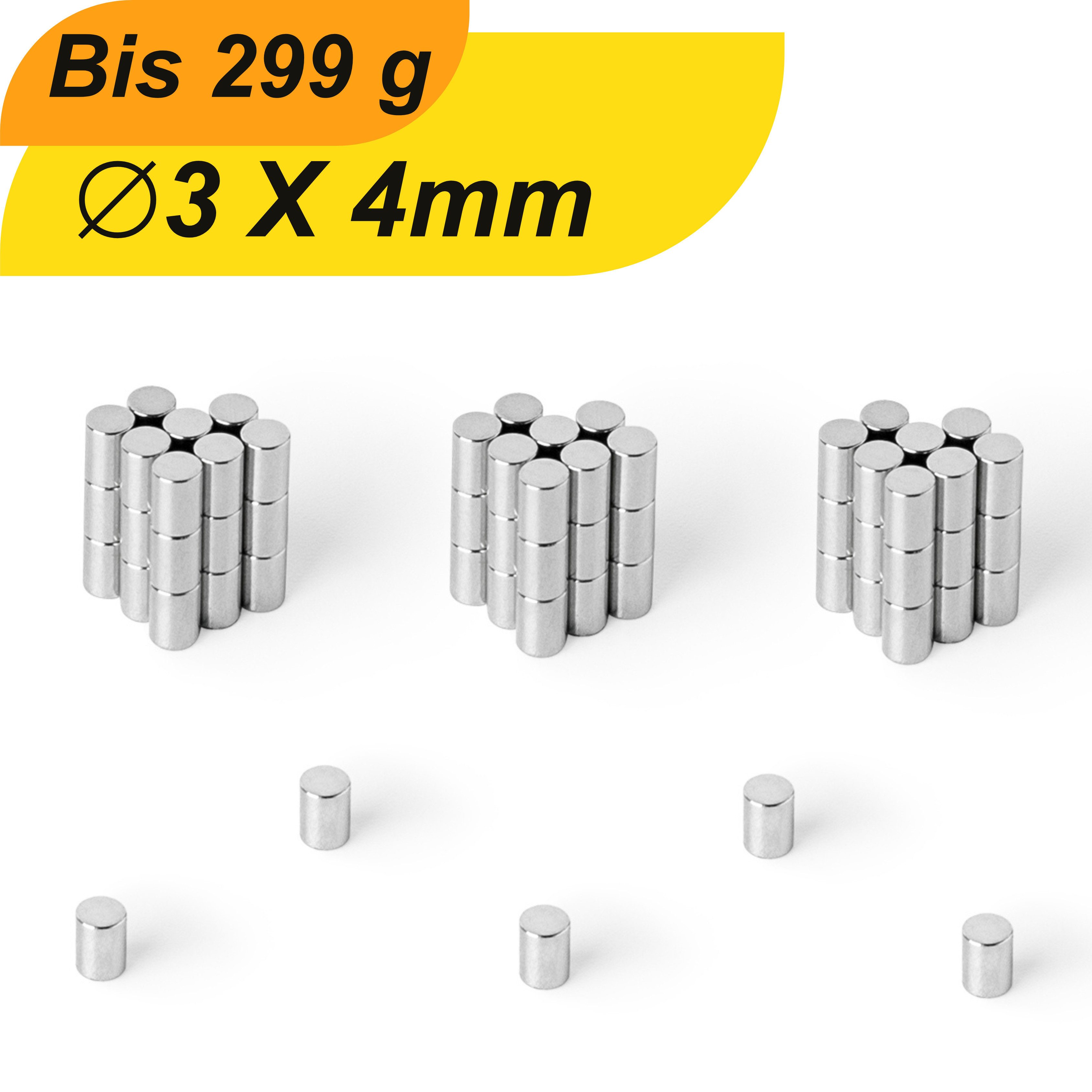 Magnet Neodym Magnet 3mm x 4mm Supermagnete hohe Haftkraft Scheibenmagnet