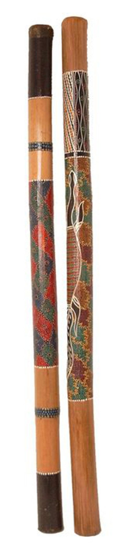 WORU Didgeridoo Didgeridoo aus Bambus, handgefertigt mit Dotpainting, ca. 115 cm