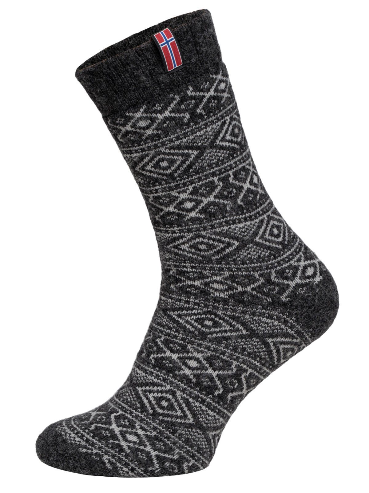 "Norwegen" Design In 80% Aus Nordic Anthrazit Warm Dicke Wollsocke Wolle Skandinavische Mit Socken Norwegersocken Kuschelsocken Wollanteil Norwegischem HomeOfSocks Hohem Hyggelig