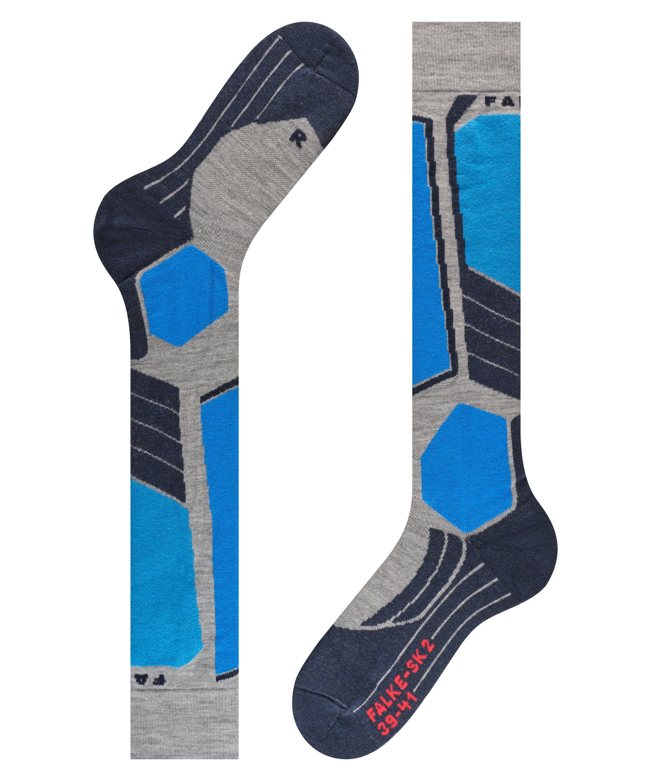 FALKE Skisocken SK2 Intermediate und Komfort (1-Paar) Polsterung für Kontrolle mittelstarker (3400) light grey mit