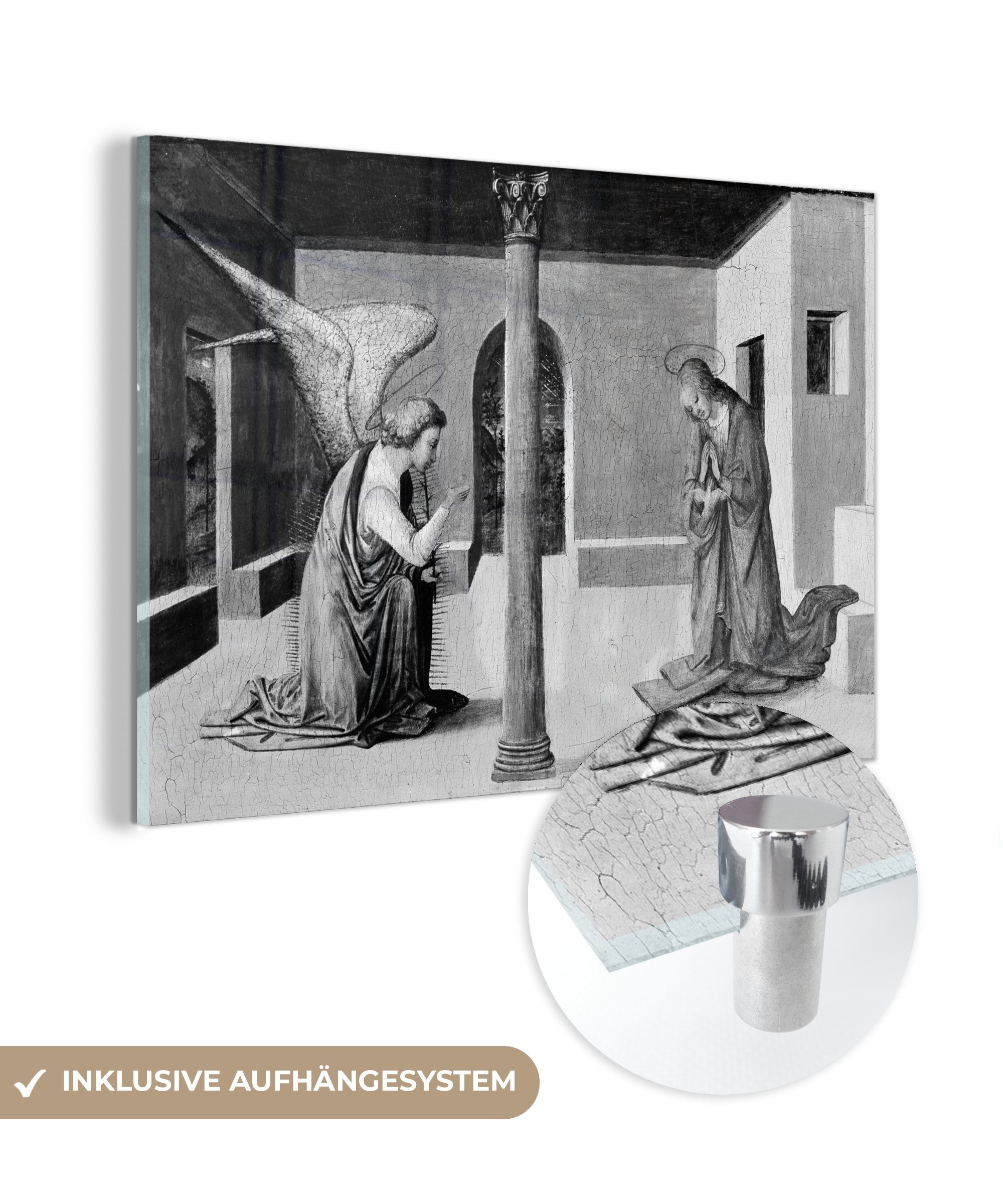 Von offiziellen Händlern bezogen MuchoWow Acrylglasbild Die Ankündigung - (1 Schlafzimmer Lippi, Acrylglasbilder & von Gemälde Wohnzimmer St), Filippo Fra