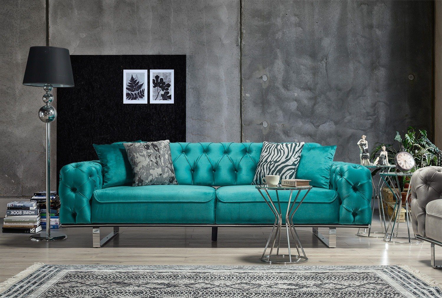 Villa Möbel Sofa Roma, in Stk. Made Turqis Samtstoff Turkey, Quality 1 2-Sitzer, Mikrofaser