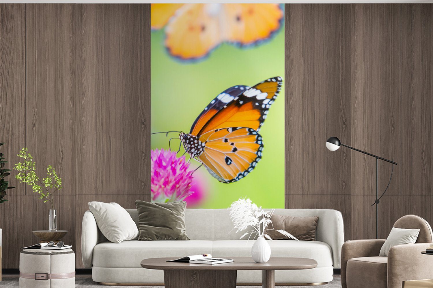 bedruckt, Blumen, Vliestapete MuchoWow Wohnzimmer Schlafzimmer Schmetterlinge Fototapete Insekten Küche, für St), (2 - Fototapete Matt, -