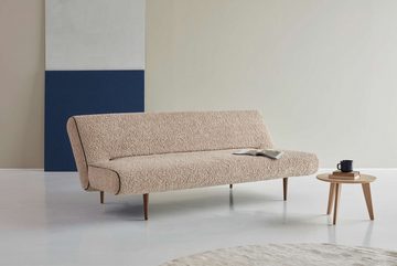 INNOVATION LIVING ™ Schlafsofa Unfurl Bettsofa, Klappsofa, Gästebett, Couch, Schlaffunktion, 3-stufig klappbar, Teddy Stoff, Braun, als Dauerschläfer geeignet