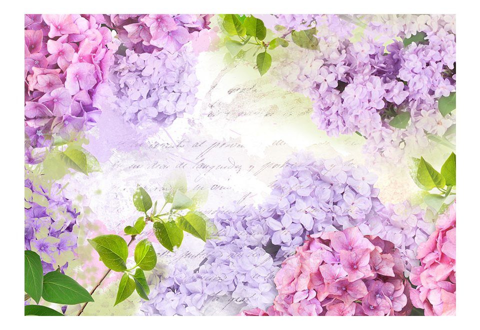 KUNSTLOFT Vliestapete Splash of Lilacs 1.47x1.05 m, matt, lichtbeständige Design Tapete