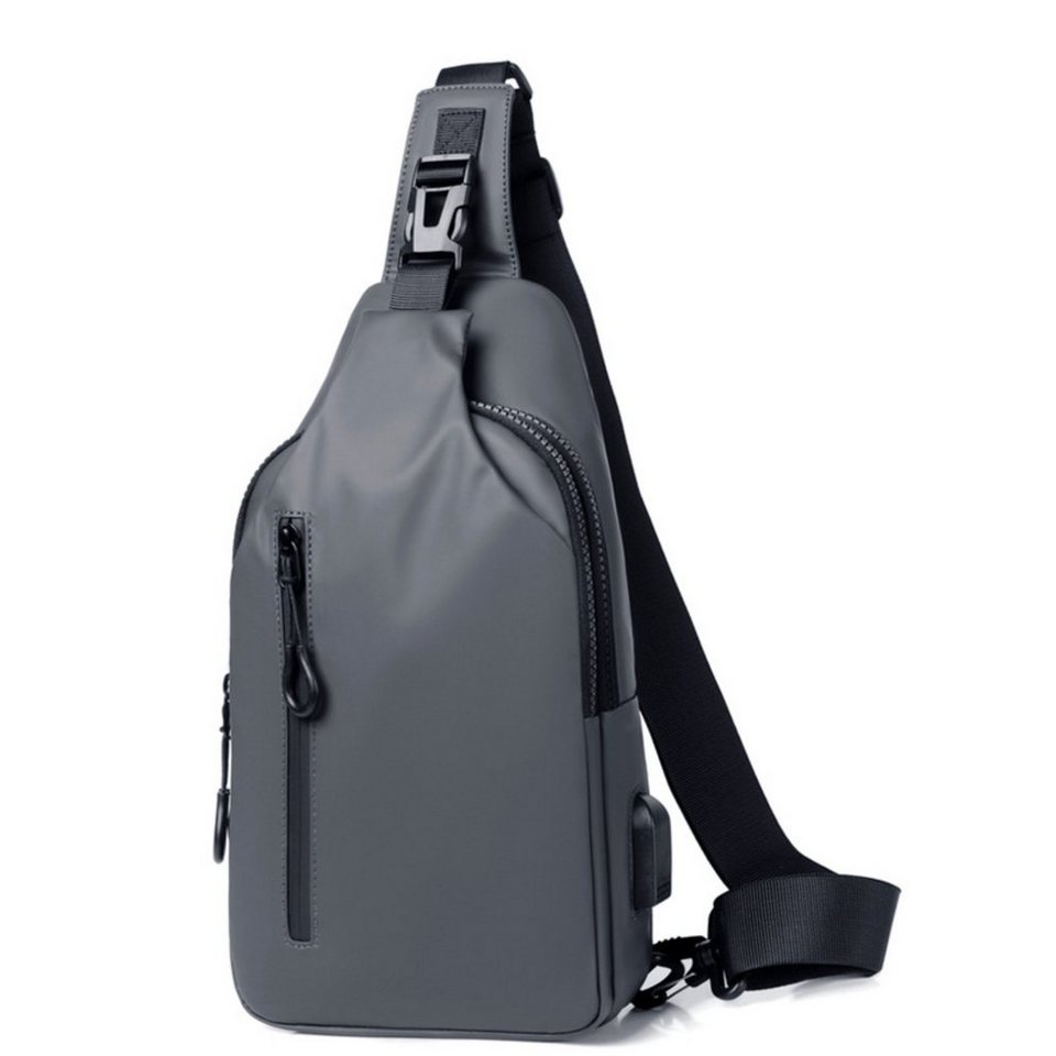 S-ZONE Umhängetasche (1-tlg), Brusttasche mit USB-Ladeanschluss, Sling Bag  Herren