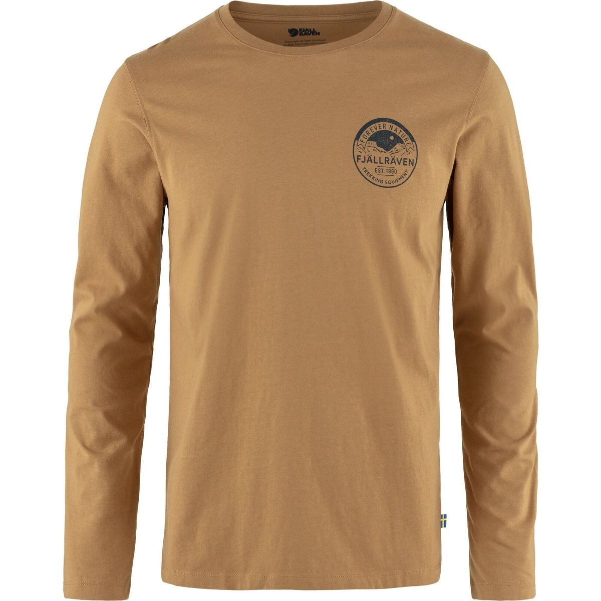 Fjällräven Funktionsshirt Forever Nature Badge LS M Langarmshirt mit „Forever Nature“-Emblem, ideal für Freizeit und