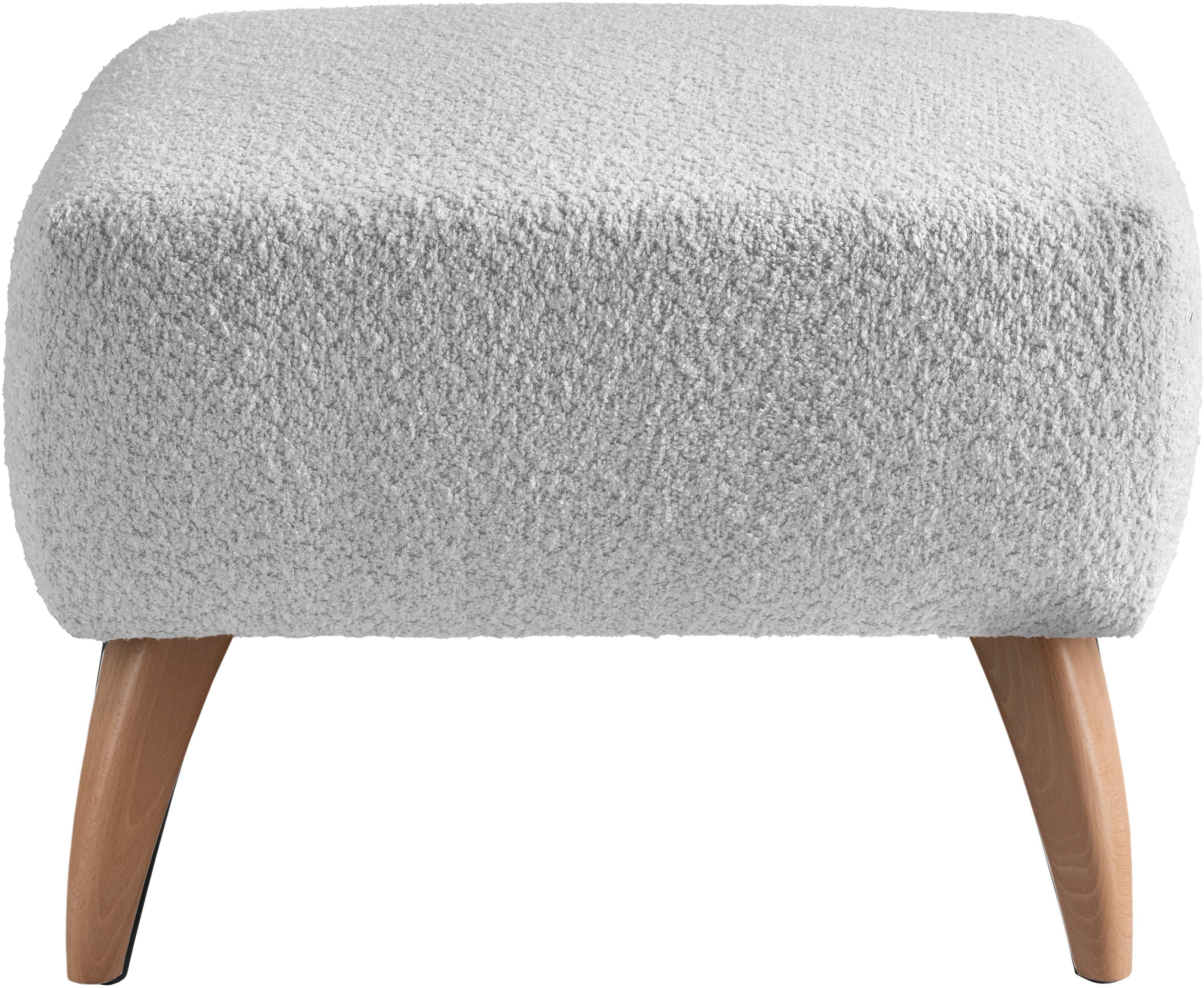 INOSIGN Polsterhocker "Colori", Holzfußfarbe wählbar, verschiedene Stoffe, günstig online kaufen