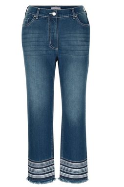 MIAMODA Regular-fit-Jeans 3/4-Jeans Slim Fit Saumstickerei 5-Pocket