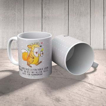 Mr. & Mrs. Panda Tasse Fuchs Kommunion Mädchen - Grau Pastell - Geschenk, Kaffeetasse, Gesch, Keramik, Langlebige Designs