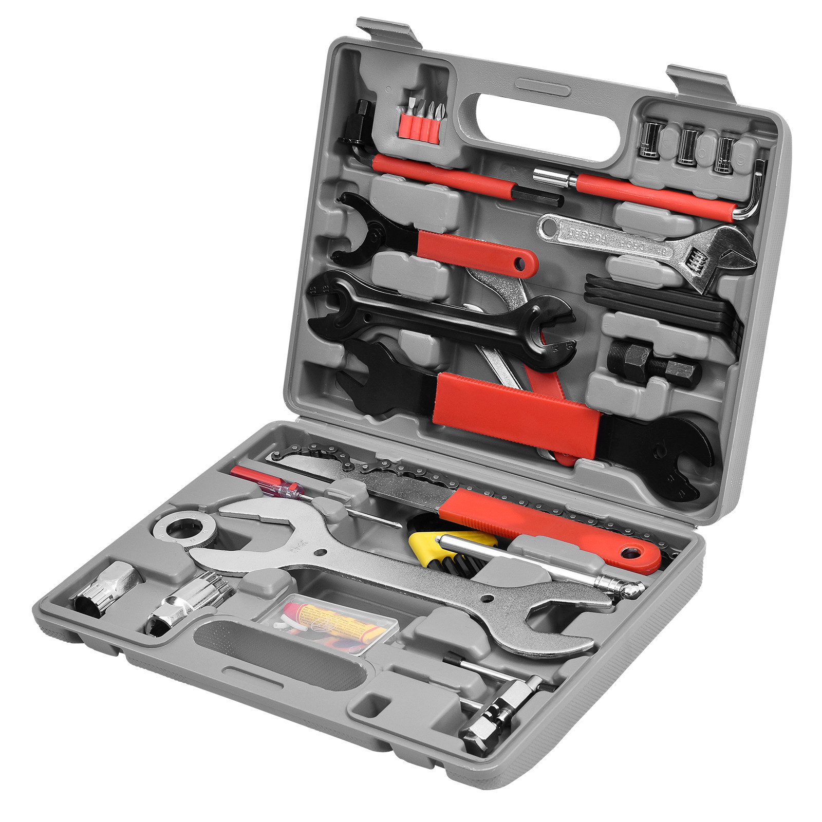 COSTWAY Werkzeugkoffer Fahrradwerkzeug (44 St), Fahrrad Werkzeugkoffer