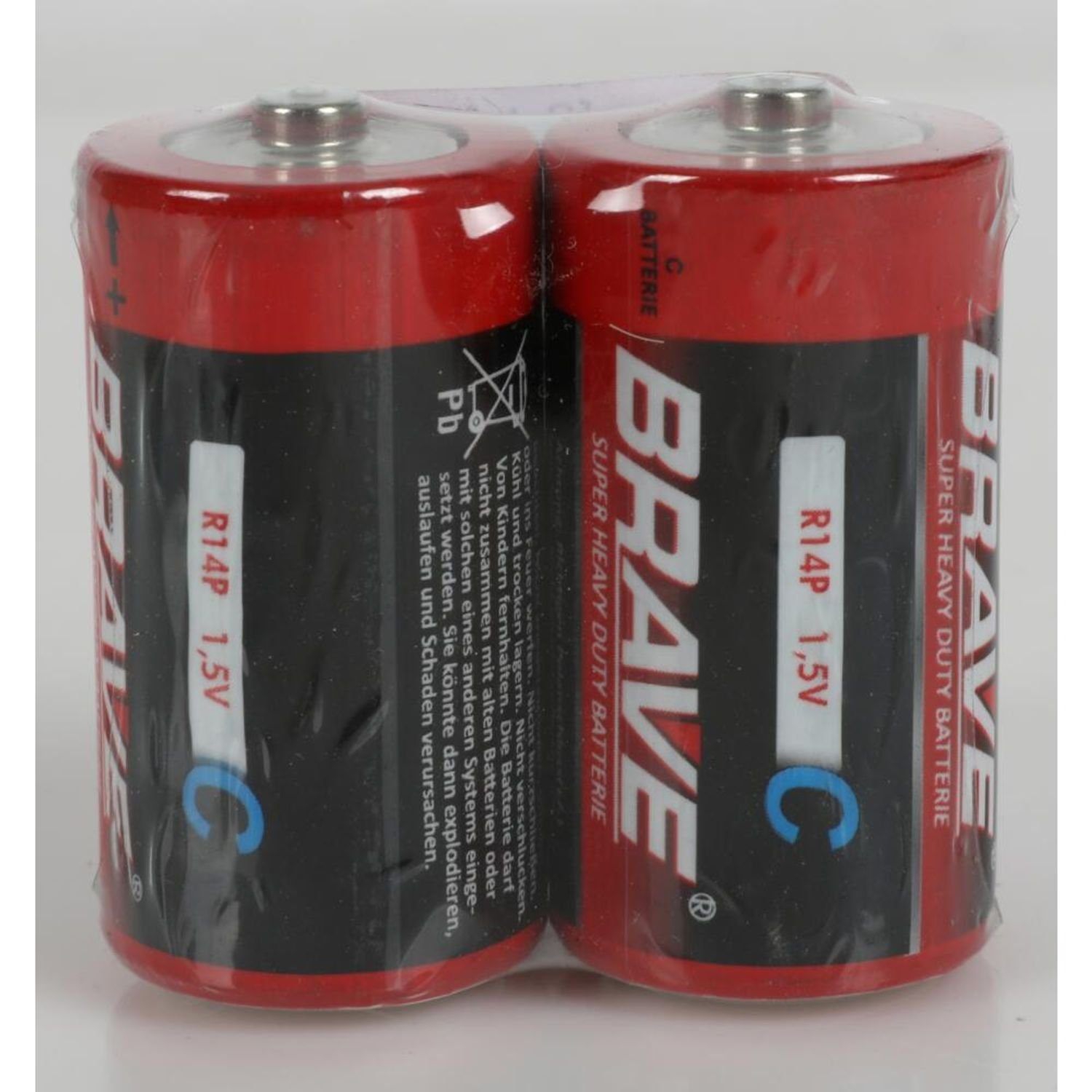BURI 12x Brave Batterien 2er Set Baby 1,5V R14P 1200mAh Industrial Strom Batterie, (24 St)