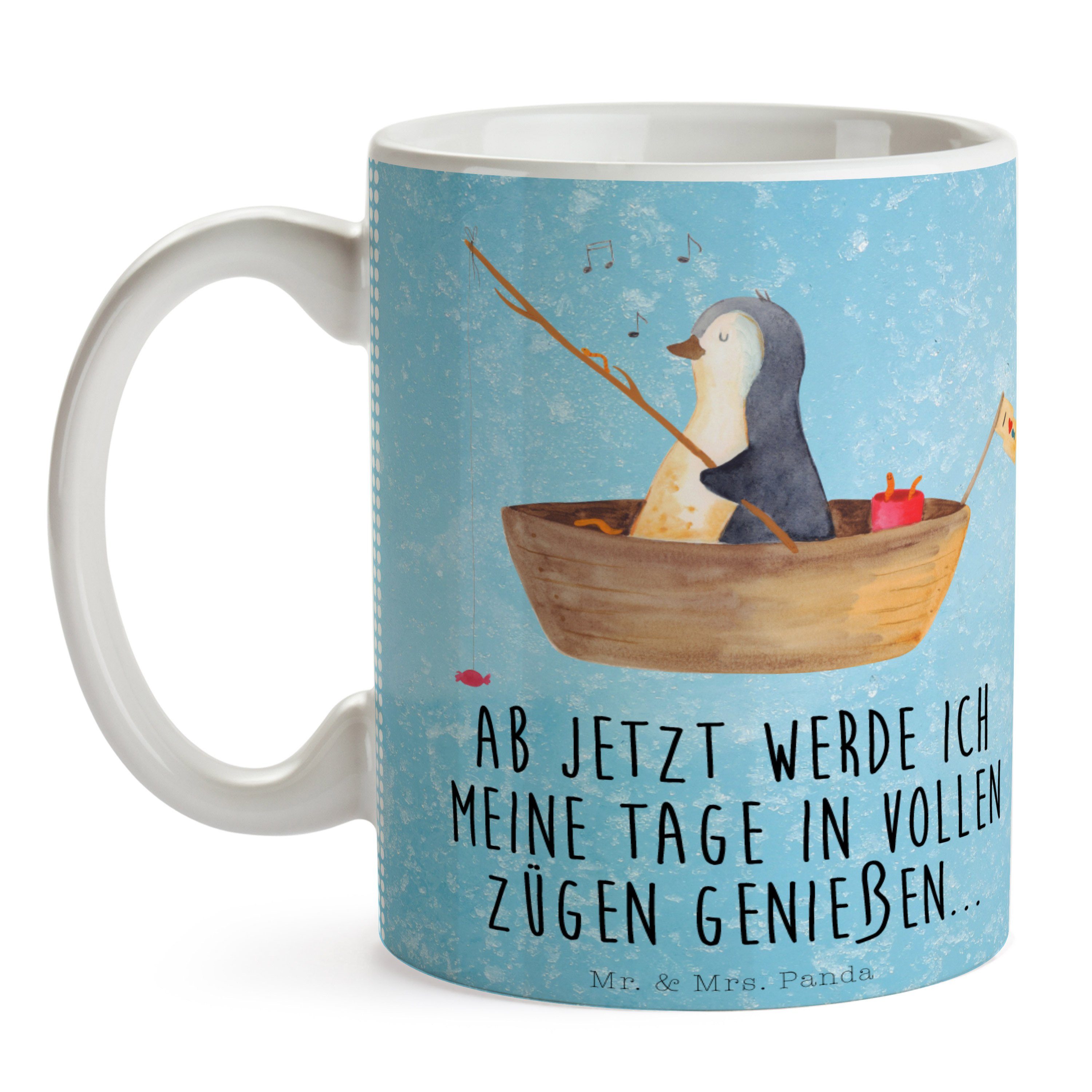 Mr. & Mrs. Geschenk, Angelboot Trennung, Tasse - - Neuan, Eisblau Kaffeebecher, Pinguin Keramik Panda