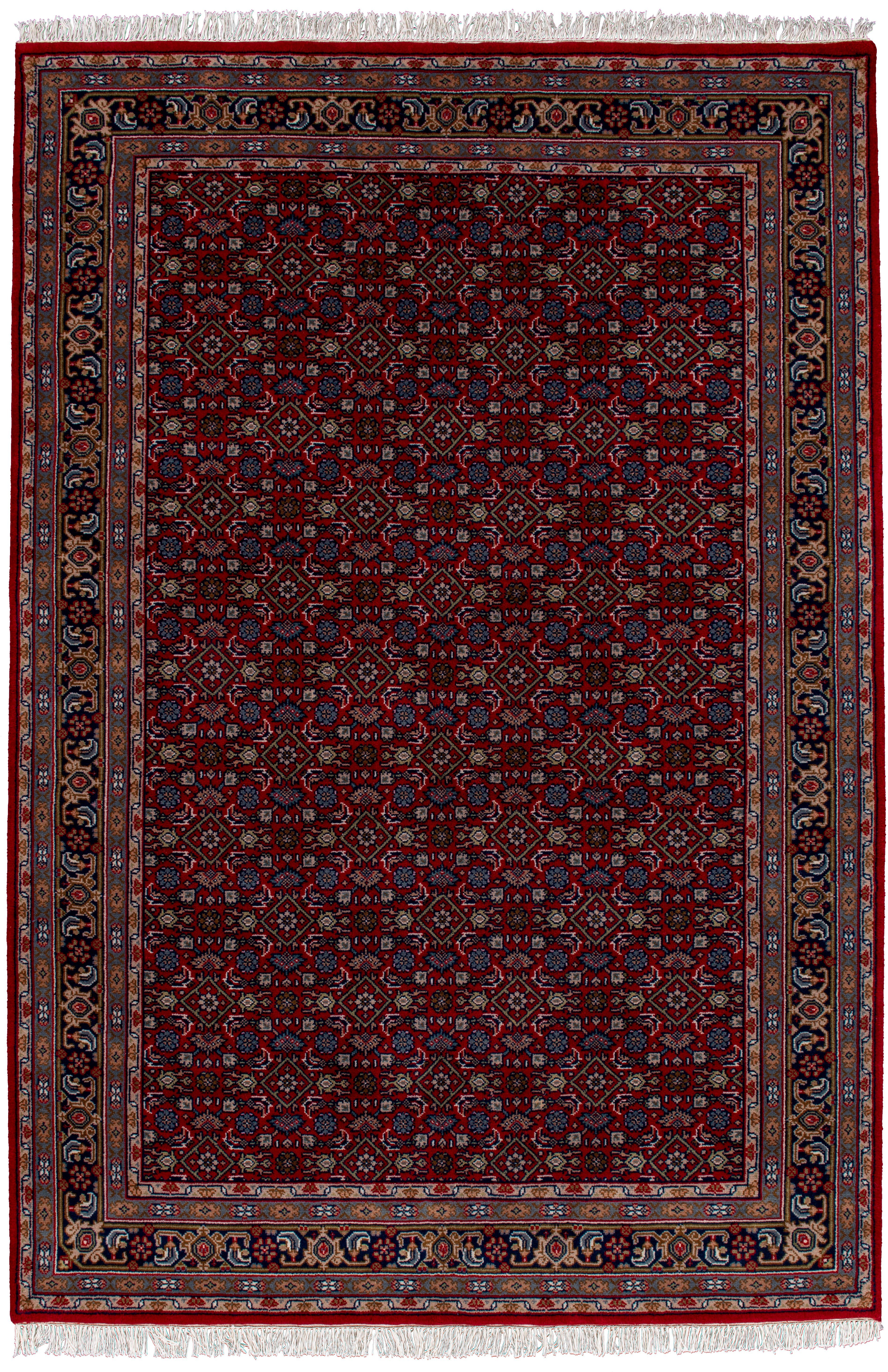 THEKO Orientteppich Benares Herati, rechteckig, Höhe: 12 mm, reine Wolle, handgeknüpft, mit Fransen