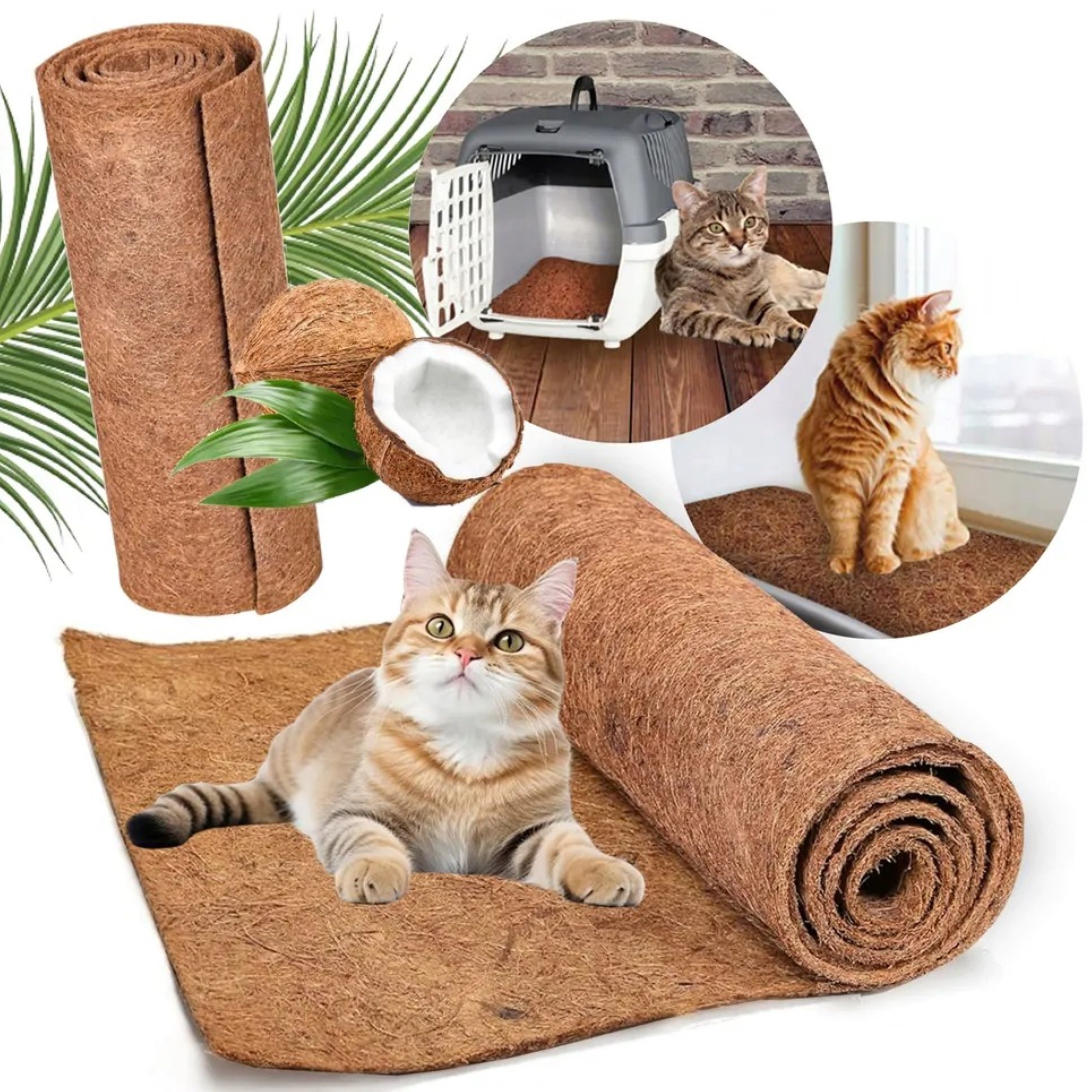 HURTNET Kokosmatte Premium Kokosmatte XL 60x100 cm – Legowiese & Kratzmatte Kleintiere, (Unterlage, Legematte, Kratzmatte für Kleintiere und Katzen, 1x Kokosmatte XL 60x100 cm, vielseitig einsetzbar), Hygienische, pfoten- und gelenkschonende Kokosmatte
