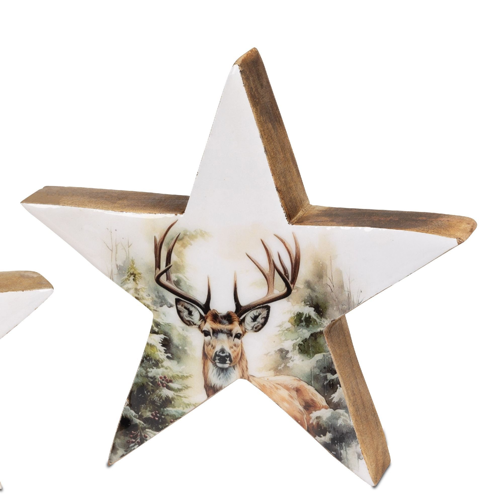 formano Weihnachtsfigur Alu Mangoholz, Farbe: natur, Motiv: Hirsch