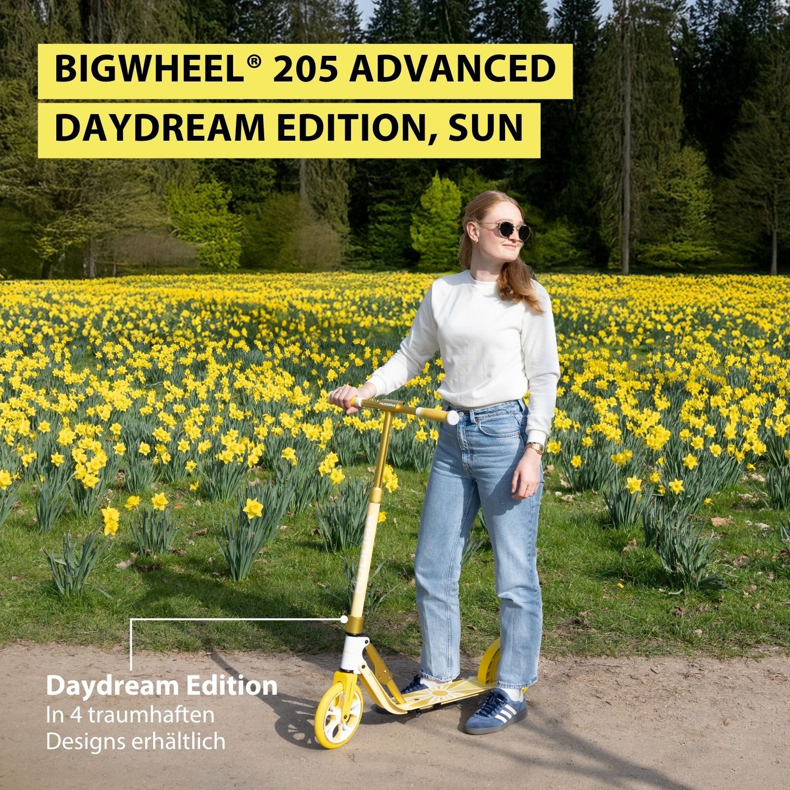 Hudora Scooter BigWheel® 205 Advanced Daydream Edition, einklappbarer, höhenverstellbarer Kick-Scooter – Bild 2 von 5