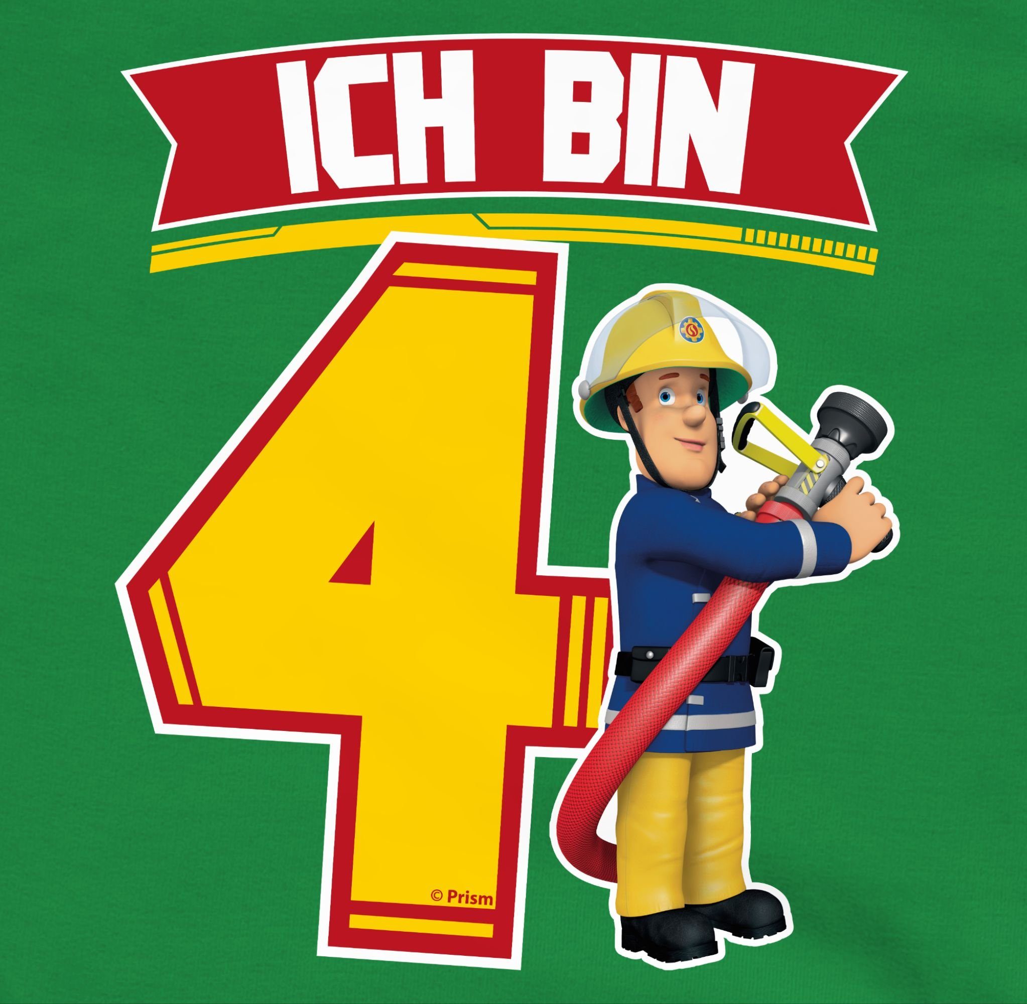 Sam bin 4 Sweatshirt Feuerwehrmann Mädchen Sam - 1 Ich Shirtracer Grün