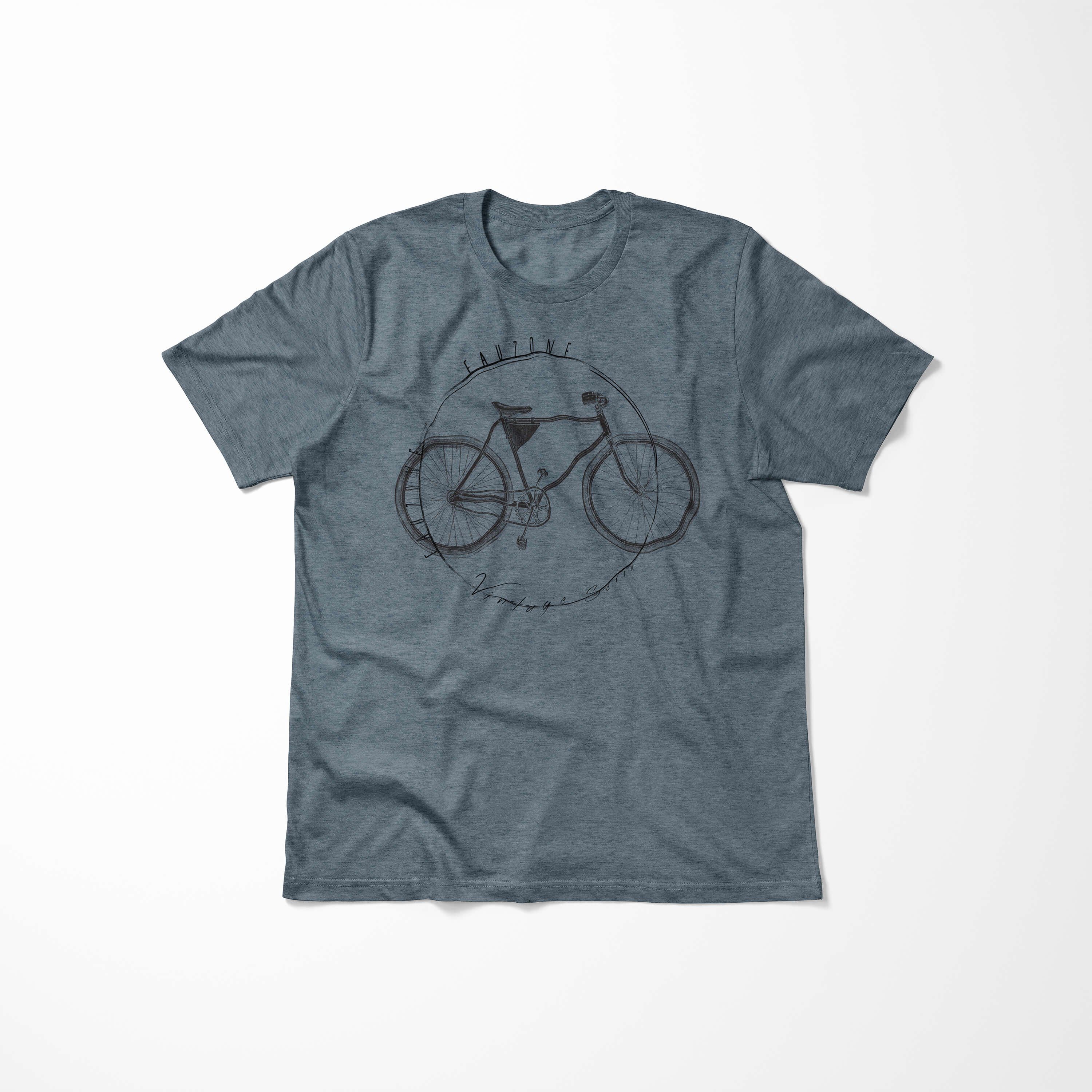T-Shirt Art Vintage Sinus Indigo Fahrrad Herren T-Shirt
