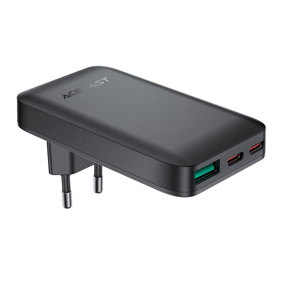 Acefast Acefast A100 65W GaN Ladegerät USB-C USB-A Ultrathin Schwarz Smartphone-Ladegerät