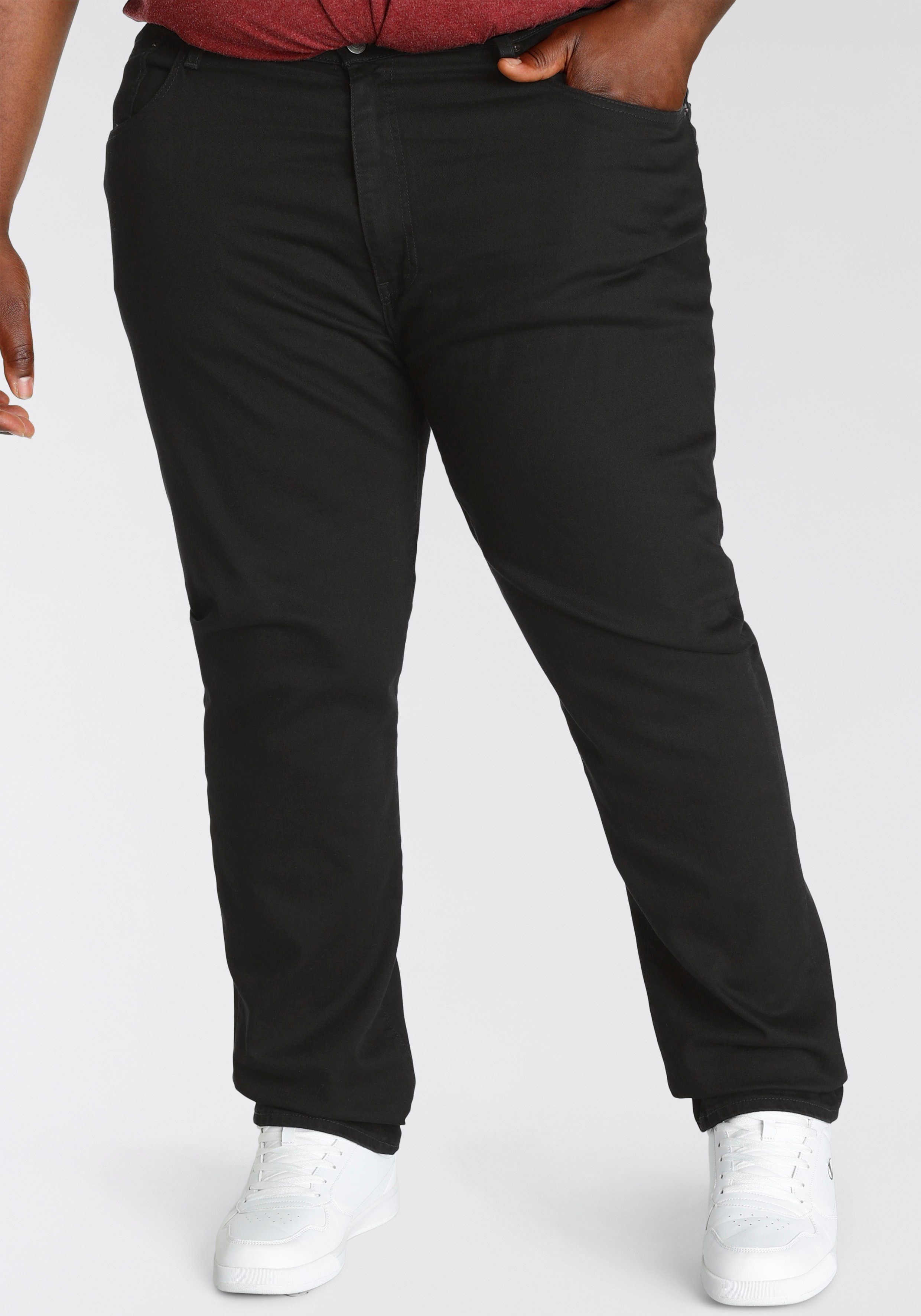 Levi's® Plus Tapered-fit-Jeans 512 in authentischer Waschung black denim