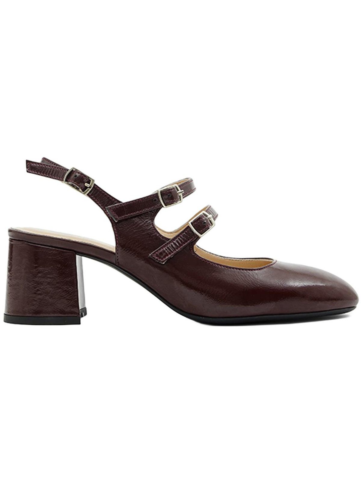 Desa DESA Damenschuhe mit Schnallendetail aus Lackleder und Blockabsatz Pumps